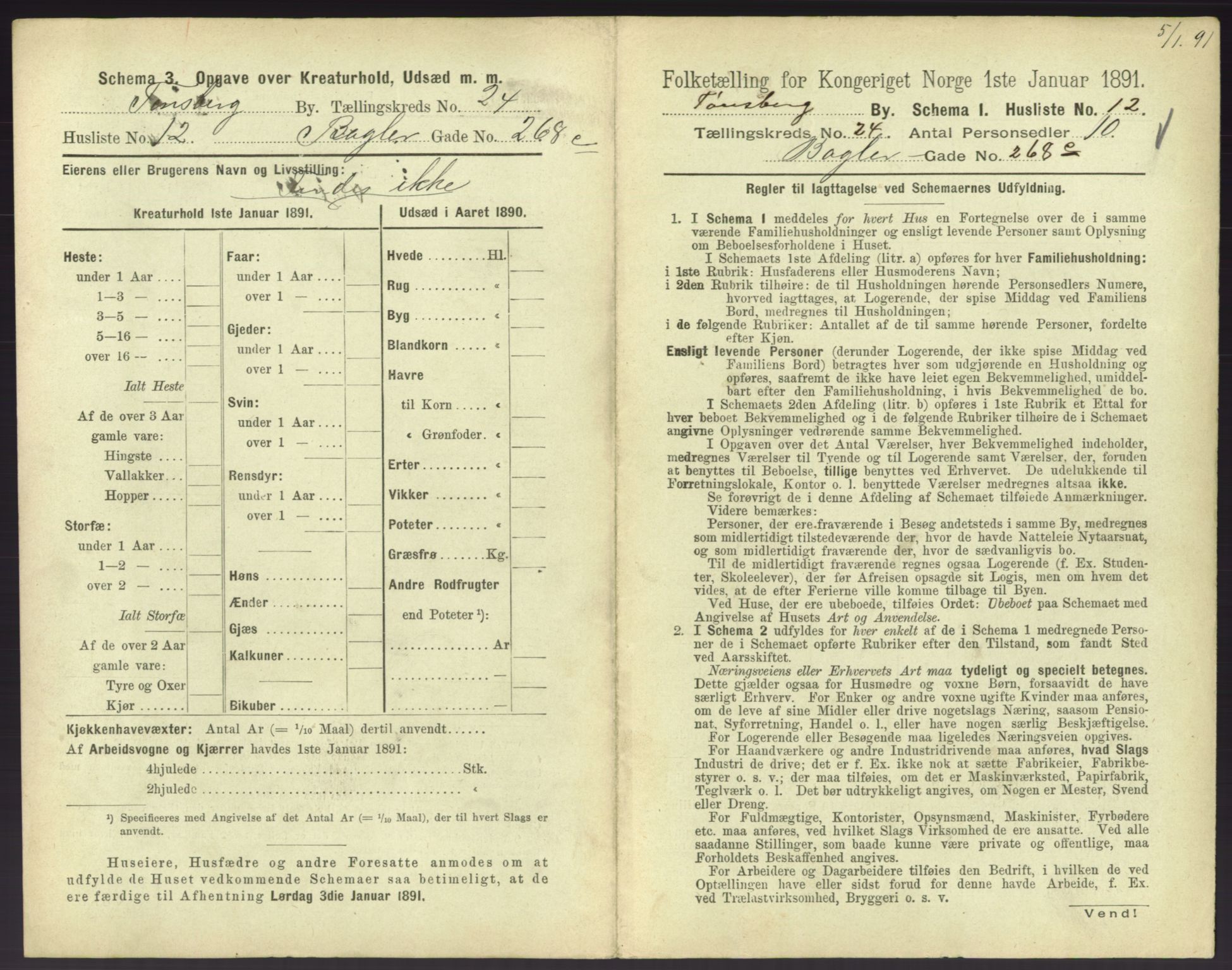 RA, 1891 census for 0705 Tønsberg, 1891, p. 788