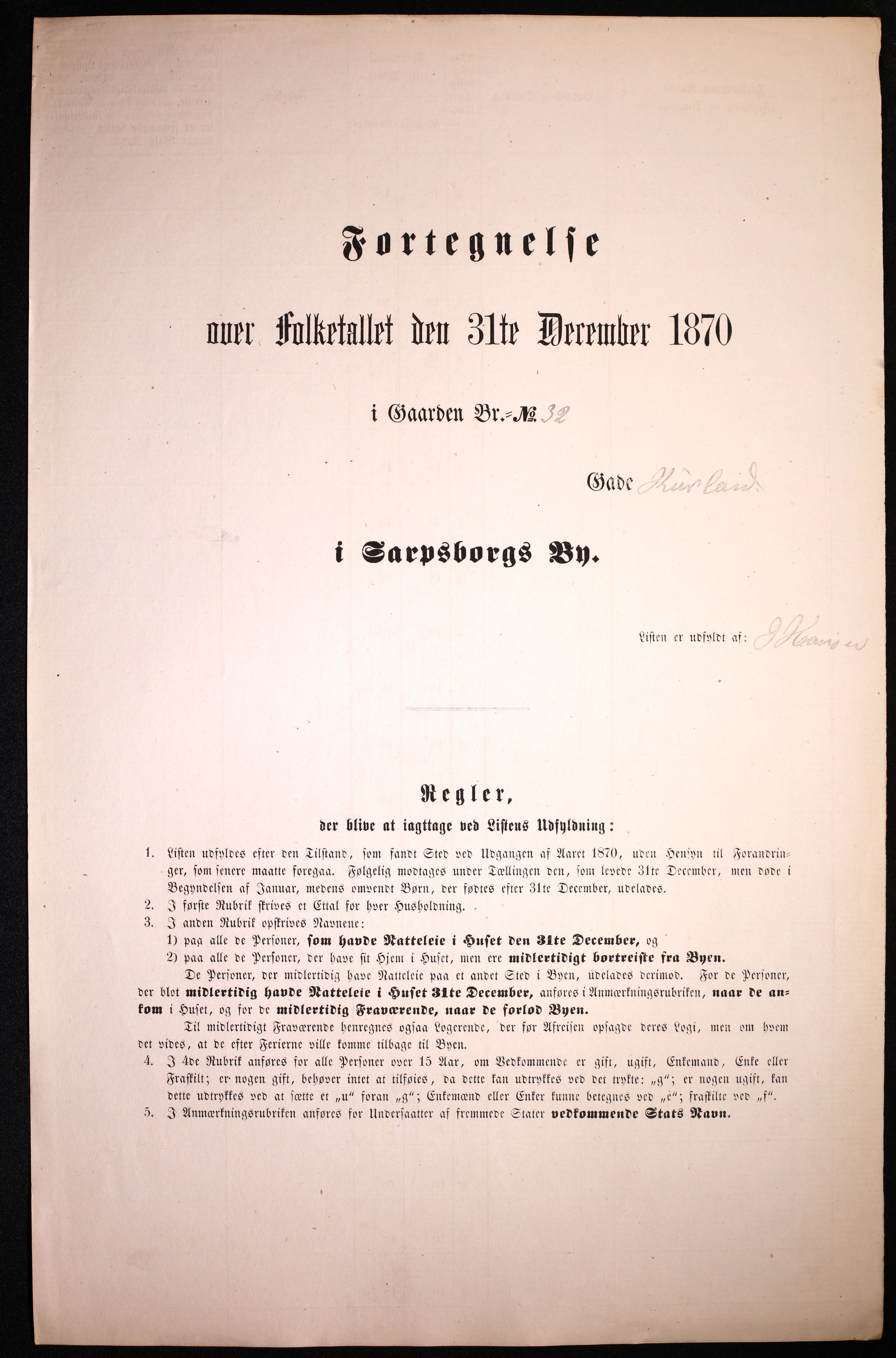 RA, 1870 census for 0102 Sarpsborg, 1870, p. 289