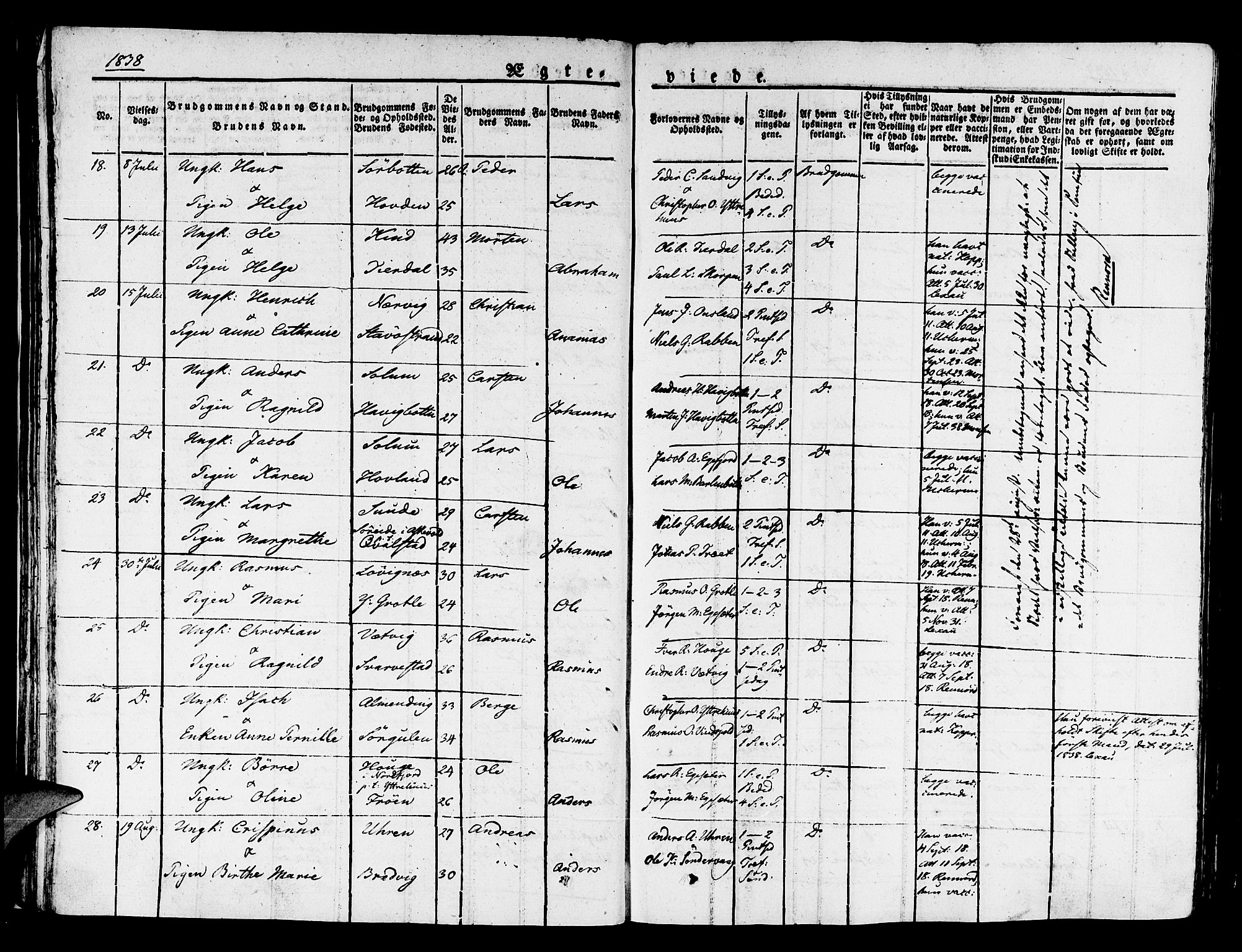 Kinn sokneprestembete, SAB/A-80801/H/Haa/Haaa/L0004/0002: Parish register (official) no. A 4II, 1822-1840, p. 58