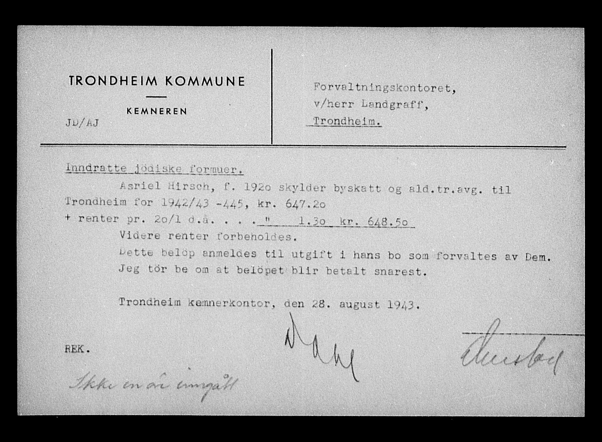 Justisdepartementet, Tilbakeføringskontoret for inndratte formuer, RA/S-1564/H/Hc/Hca/L0896: --, 1945-1947, p. 197