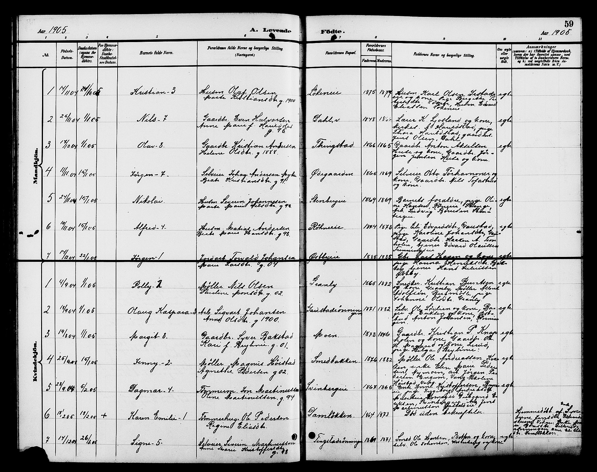 Romedal prestekontor, SAH/PREST-004/L/L0012: Parish register (copy) no. 12, 1896-1914, p. 59