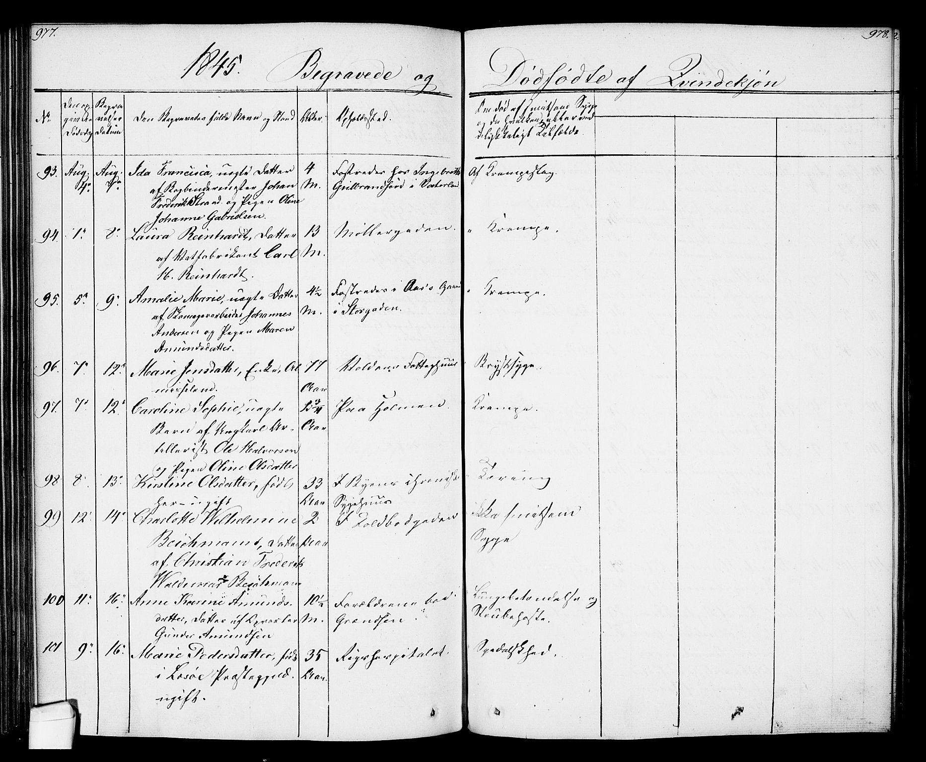 Oslo domkirke Kirkebøker, SAO/A-10752/F/Fa/L0024: Parish register (official) no. 24, 1833-1846, p. 977-978