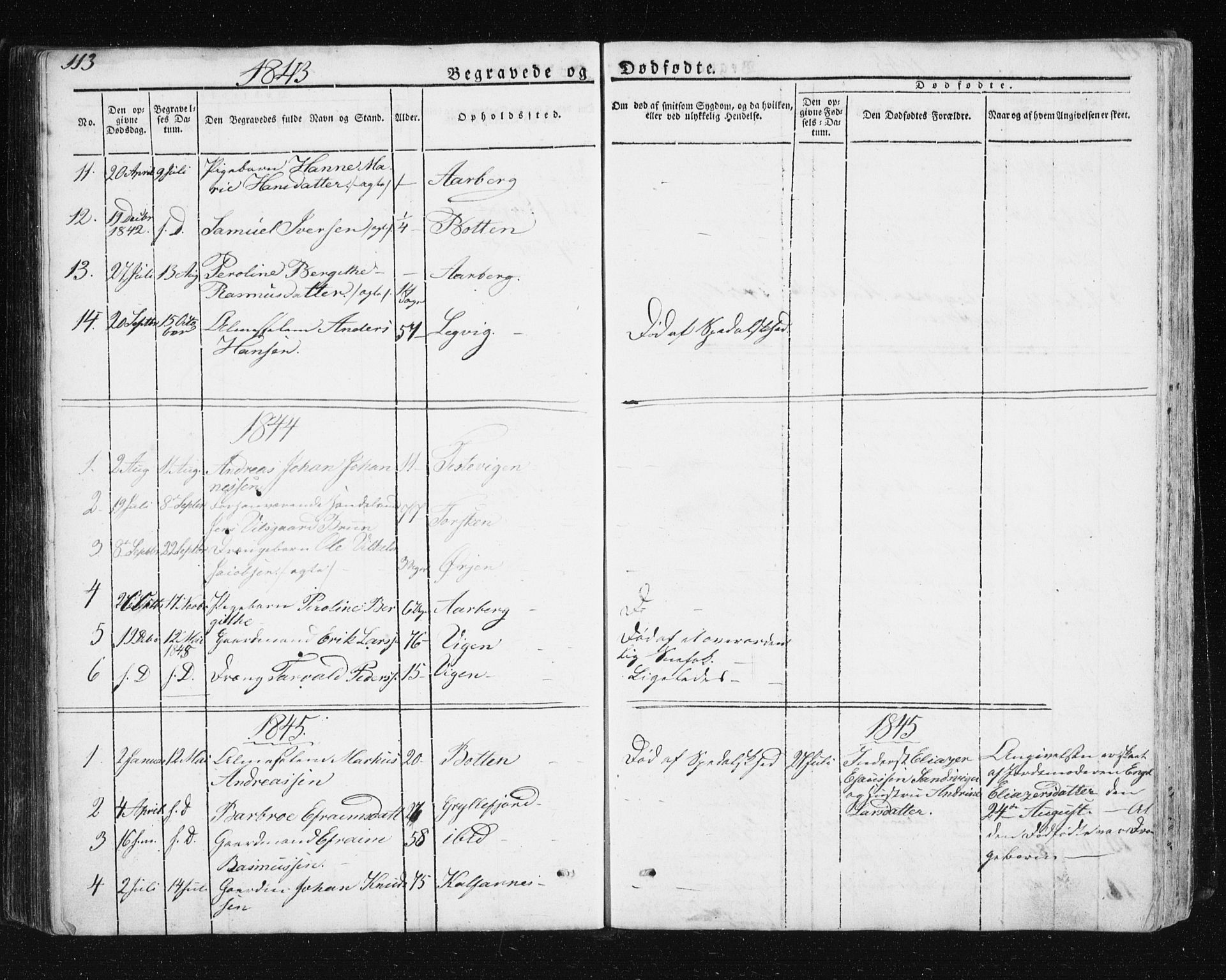 Berg sokneprestkontor, SATØ/S-1318/G/Ga/Gab/L0011klokker: Parish register (copy) no. 11, 1833-1878, p. 113