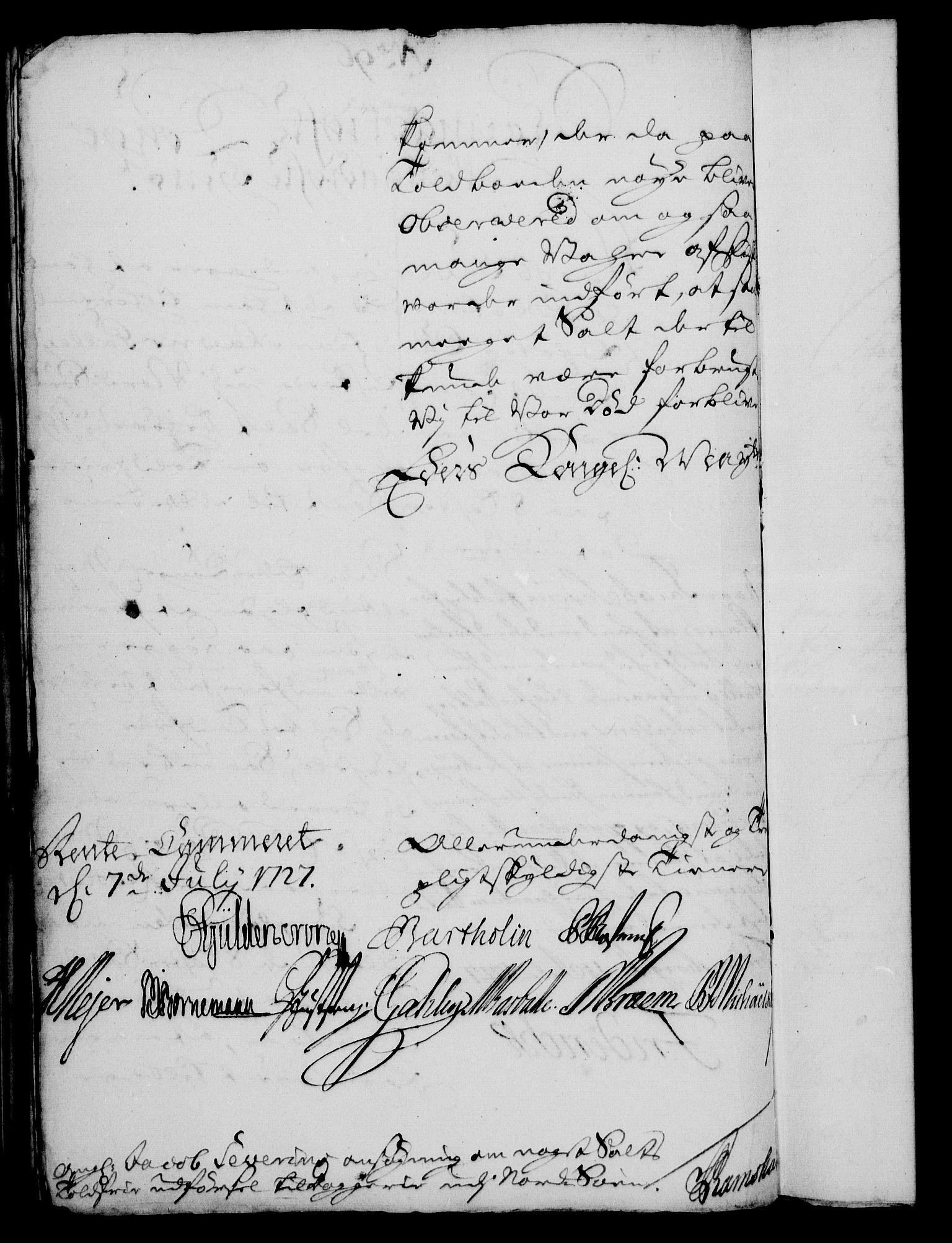 Rentekammeret, Kammerkanselliet, RA/EA-3111/G/Gf/Gfa/L0010: Norsk relasjons- og resolusjonsprotokoll (merket RK 52.10), 1727, p. 711