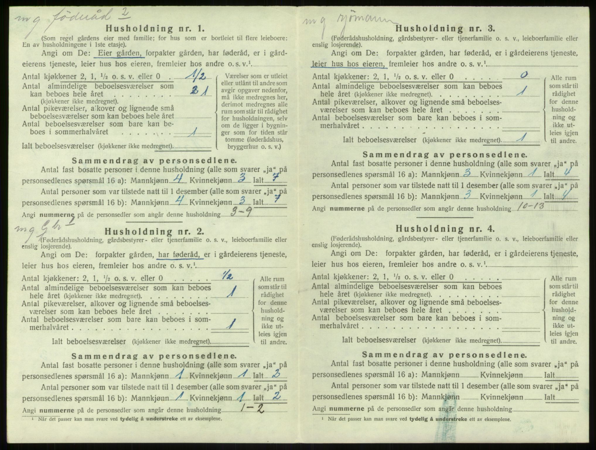 SAB, 1920 census for Hamre, 1920, p. 731