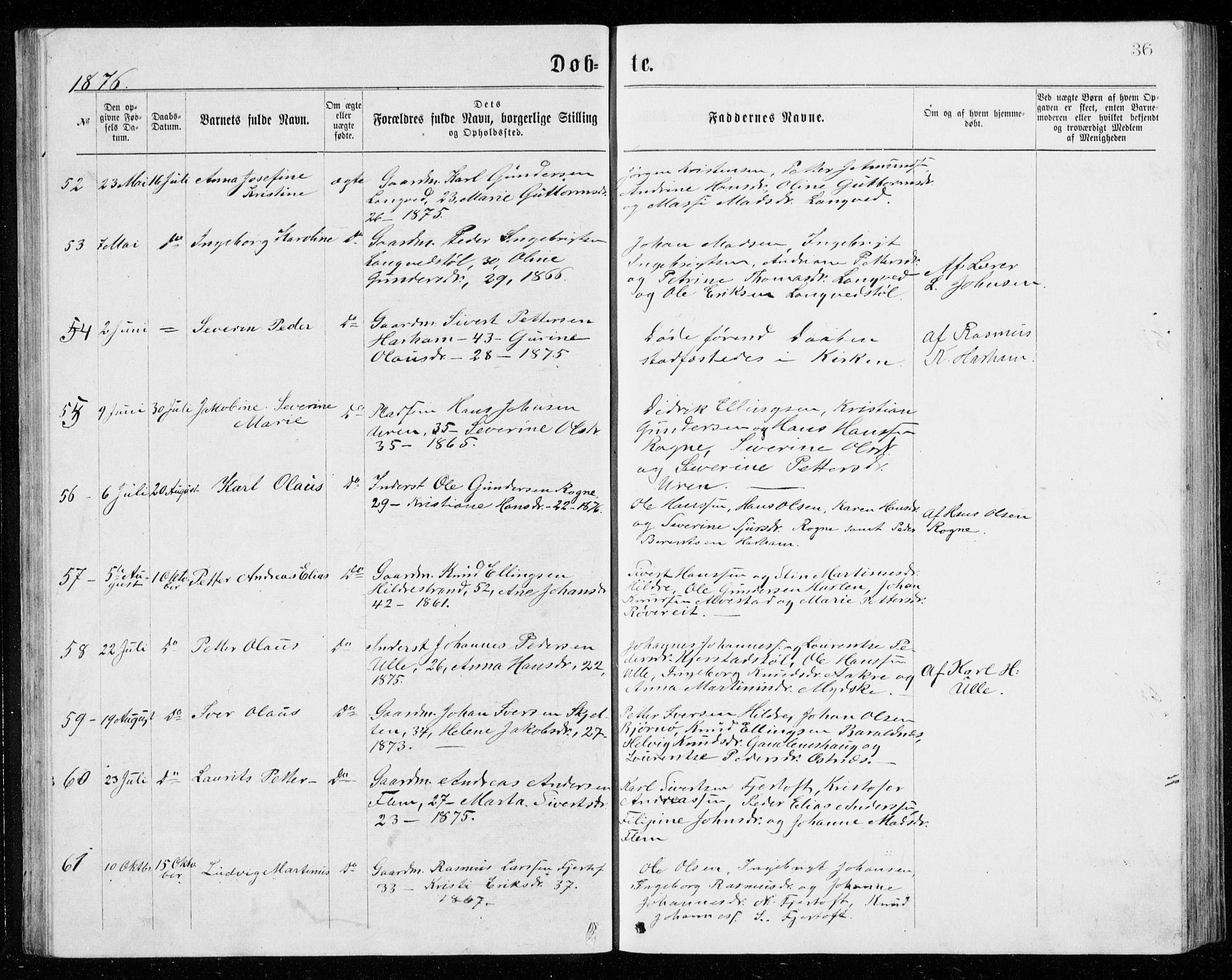 Ministerialprotokoller, klokkerbøker og fødselsregistre - Møre og Romsdal, AV/SAT-A-1454/536/L0509: Parish register (copy) no. 536C04, 1871-1881, p. 36