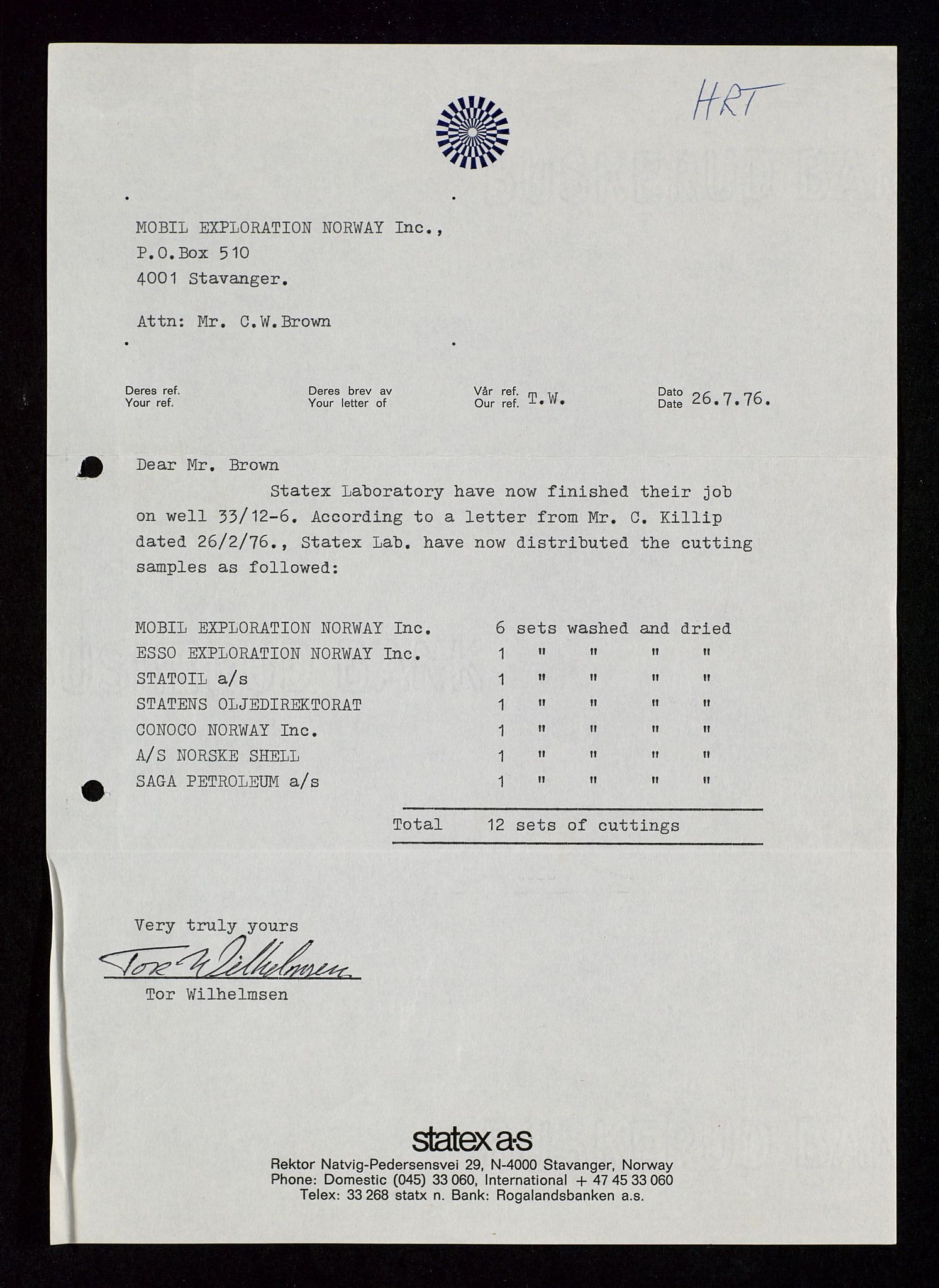 Pa 1578 - Mobil Exploration Norway Incorporated, SAST/A-102024/4/D/Da/L0115: S.E. Smith - Sak og korrespondanse, 1974-1981, p. 630