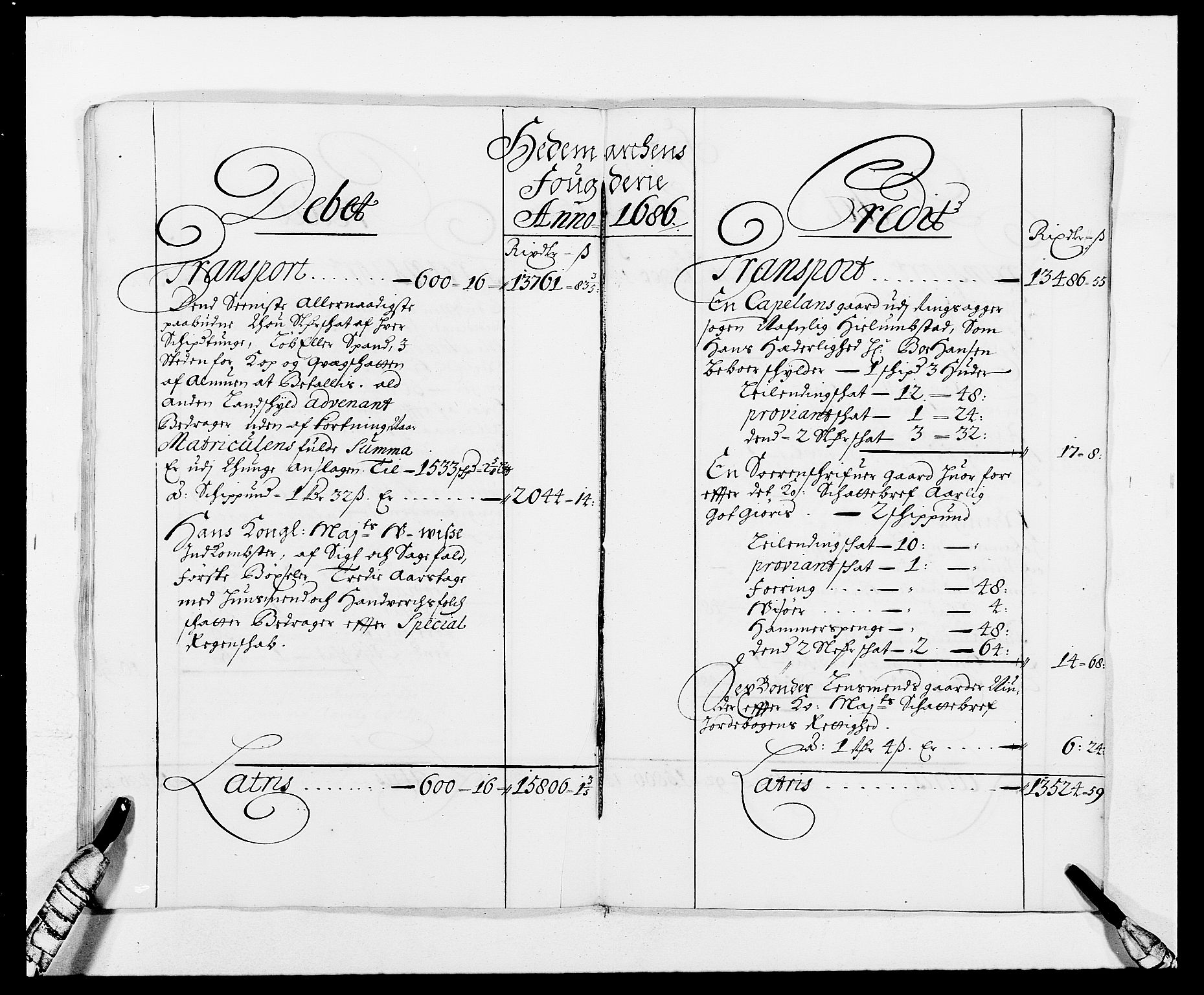 Rentekammeret inntil 1814, Reviderte regnskaper, Fogderegnskap, AV/RA-EA-4092/R16/L1027: Fogderegnskap Hedmark, 1686, p. 11