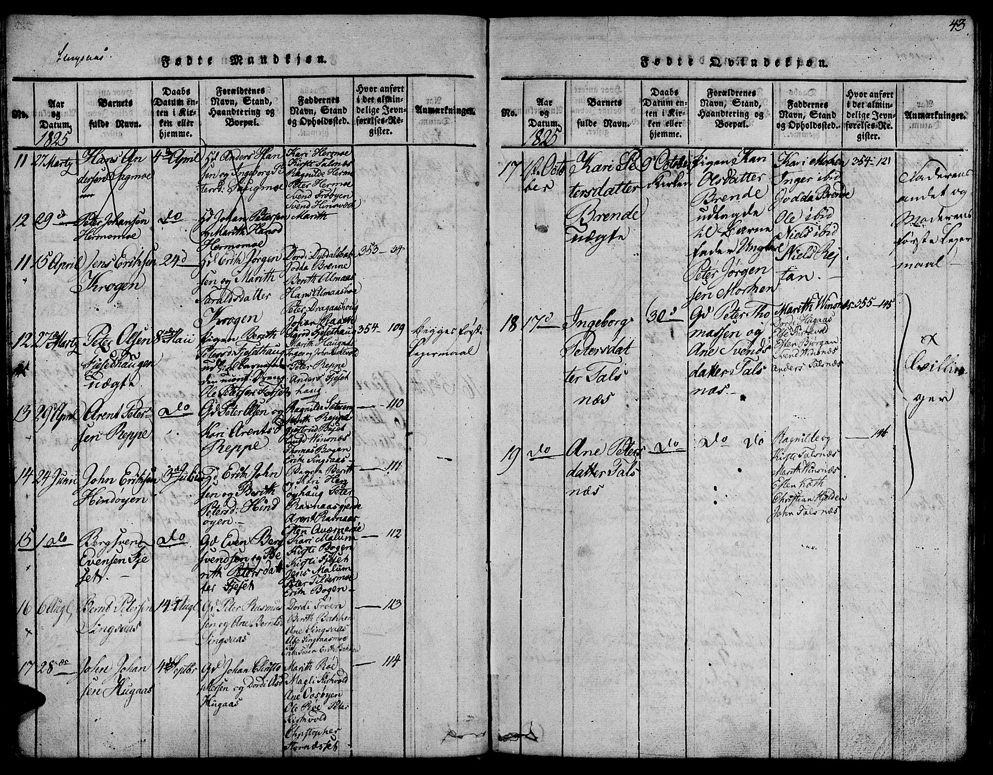 Ministerialprotokoller, klokkerbøker og fødselsregistre - Sør-Trøndelag, SAT/A-1456/685/L0955: Parish register (official) no. 685A03 /2, 1817-1829, p. 43