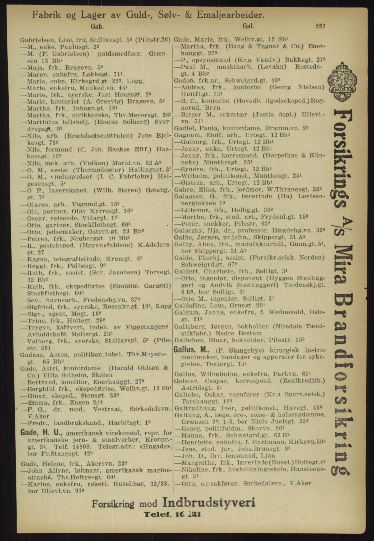 Kristiania/Oslo adressebok, PUBL/-, 1918, p. 582