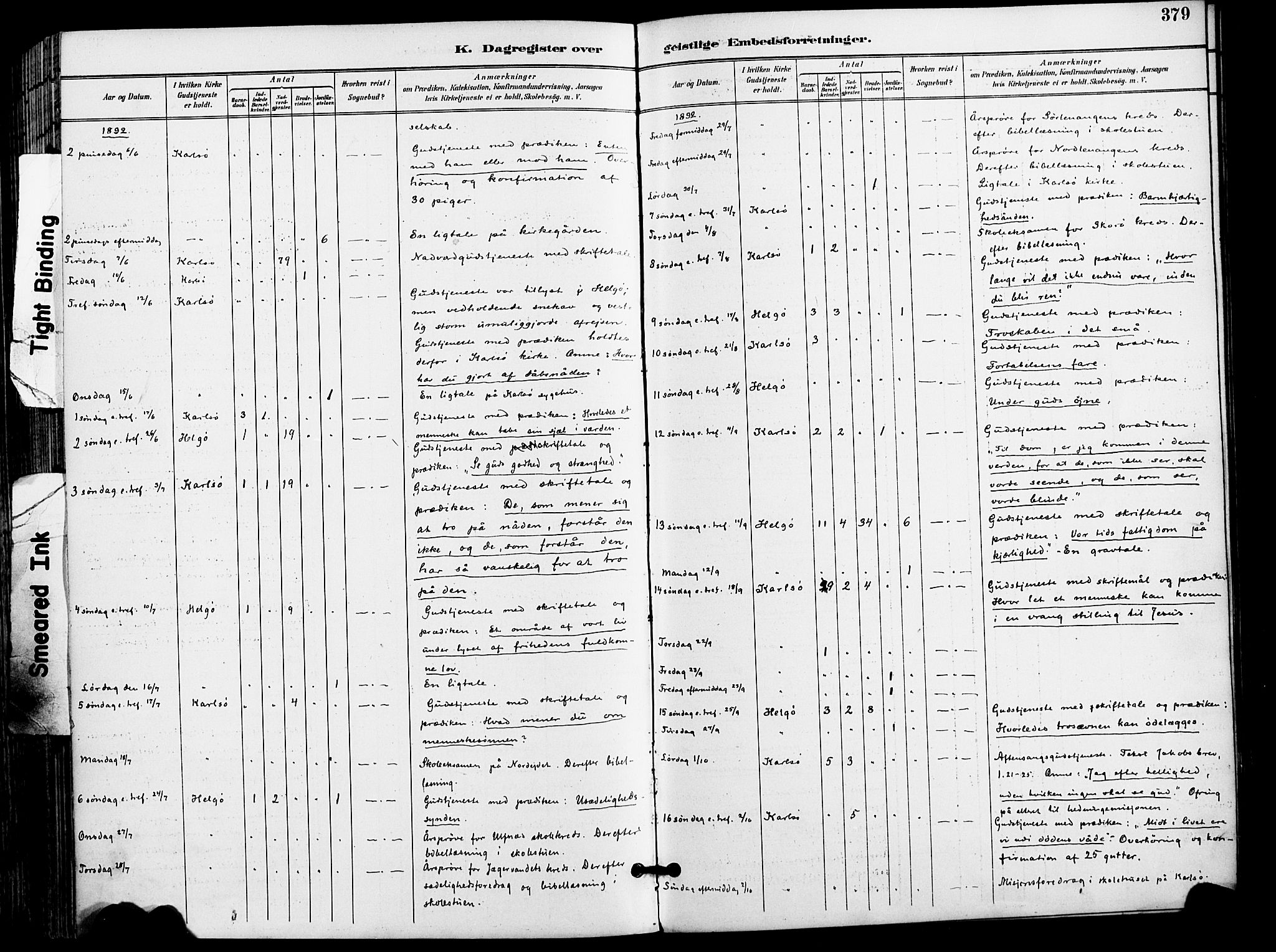 Karlsøy sokneprestembete, AV/SATØ-S-1299/H/Ha/Haa/L0007kirke: Parish register (official) no. 7, 1891-1902, p. 379