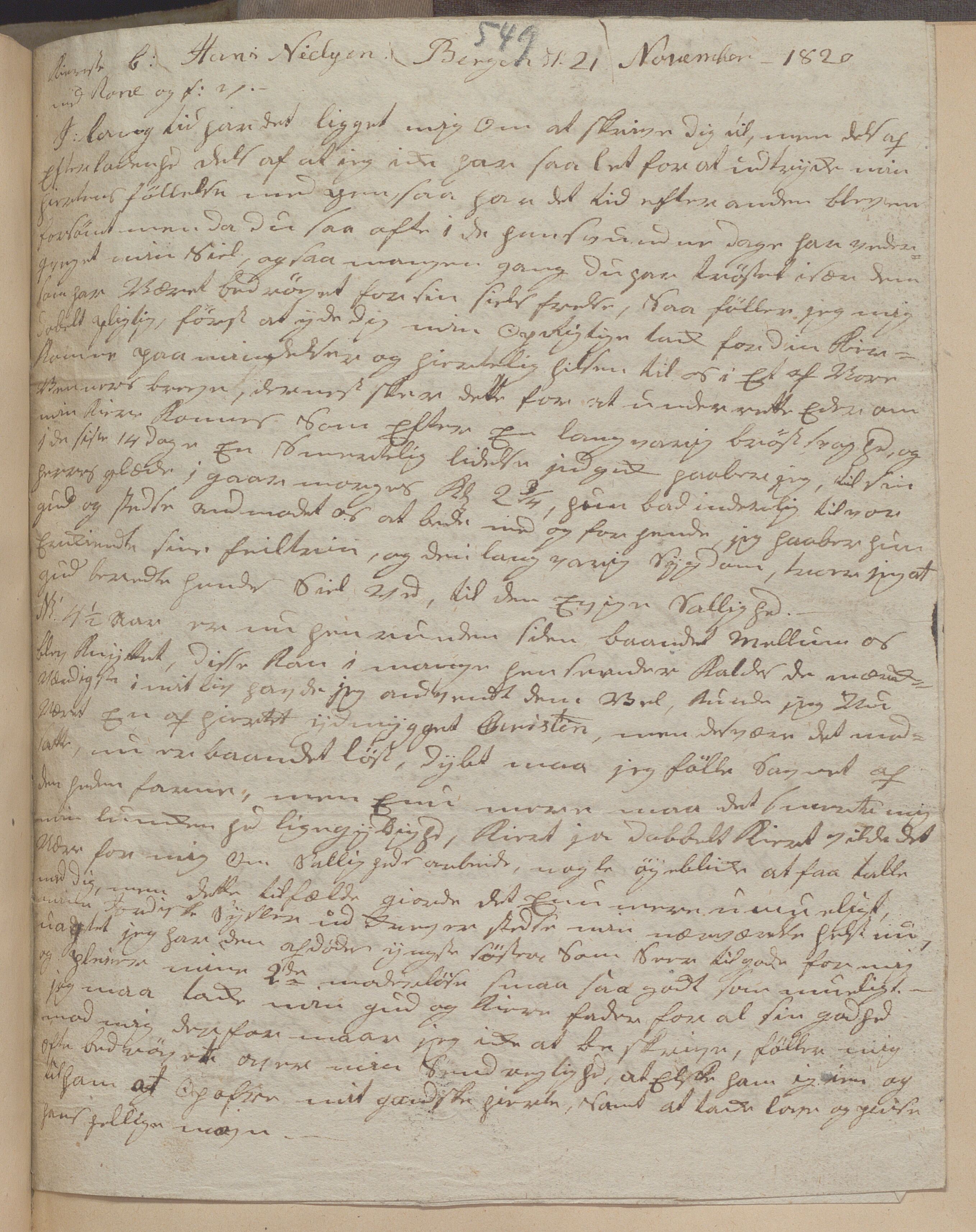 Heggtveitsamlingen, TMF/A-1007/H/L0051: Innbundne brev Ms. B. Med innlagt registratur.  , 1800-1883