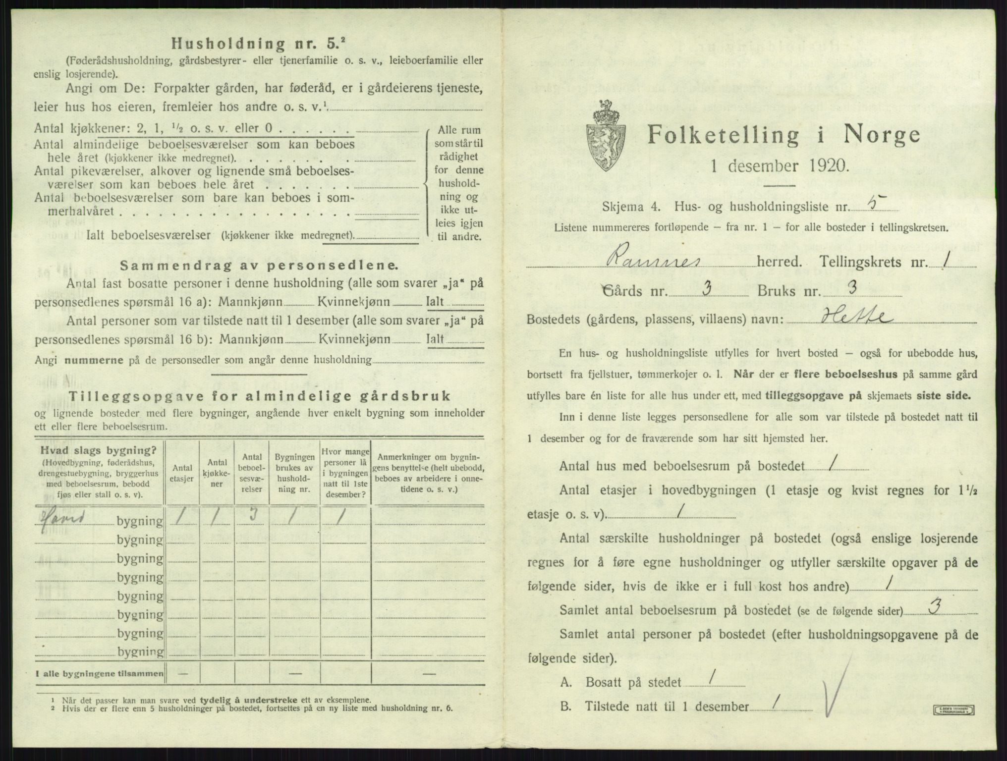 SAKO, 1920 census for Ramnes, 1920, p. 41