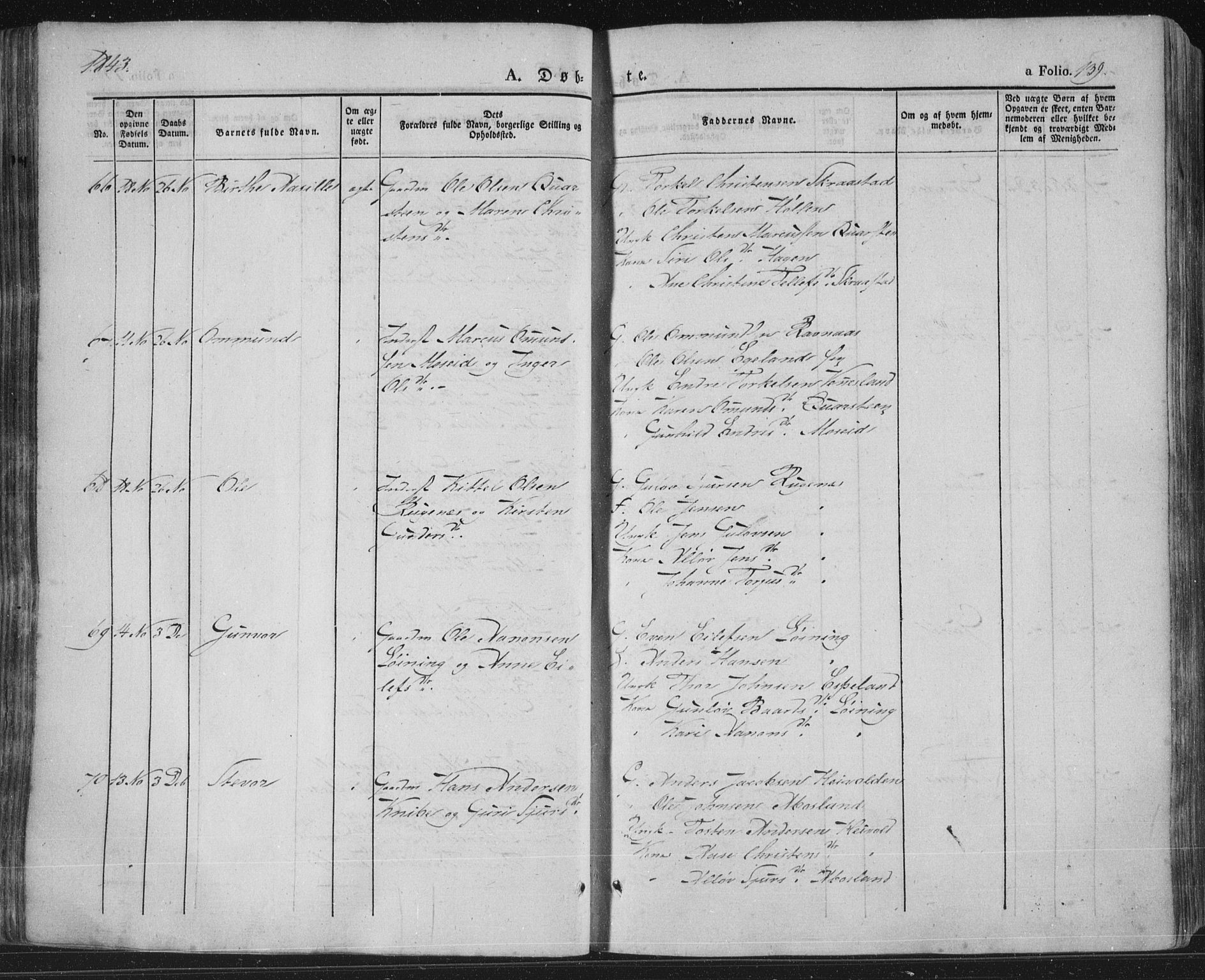 Vennesla sokneprestkontor, AV/SAK-1111-0045/Fa/Fac/L0004: Parish register (official) no. A 4, 1834-1855, p. 139