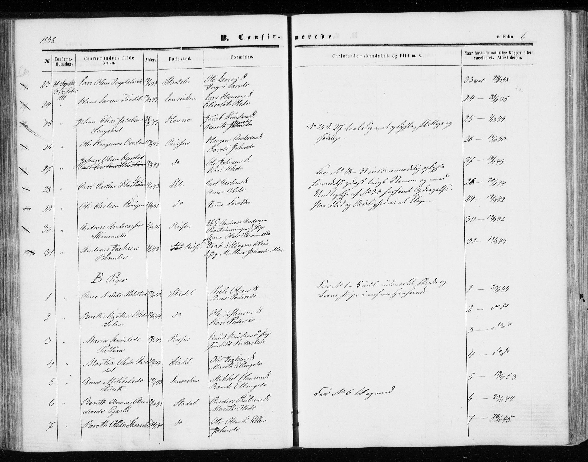 Ministerialprotokoller, klokkerbøker og fødselsregistre - Sør-Trøndelag, AV/SAT-A-1456/646/L0612: Parish register (official) no. 646A10, 1858-1869, p. 6