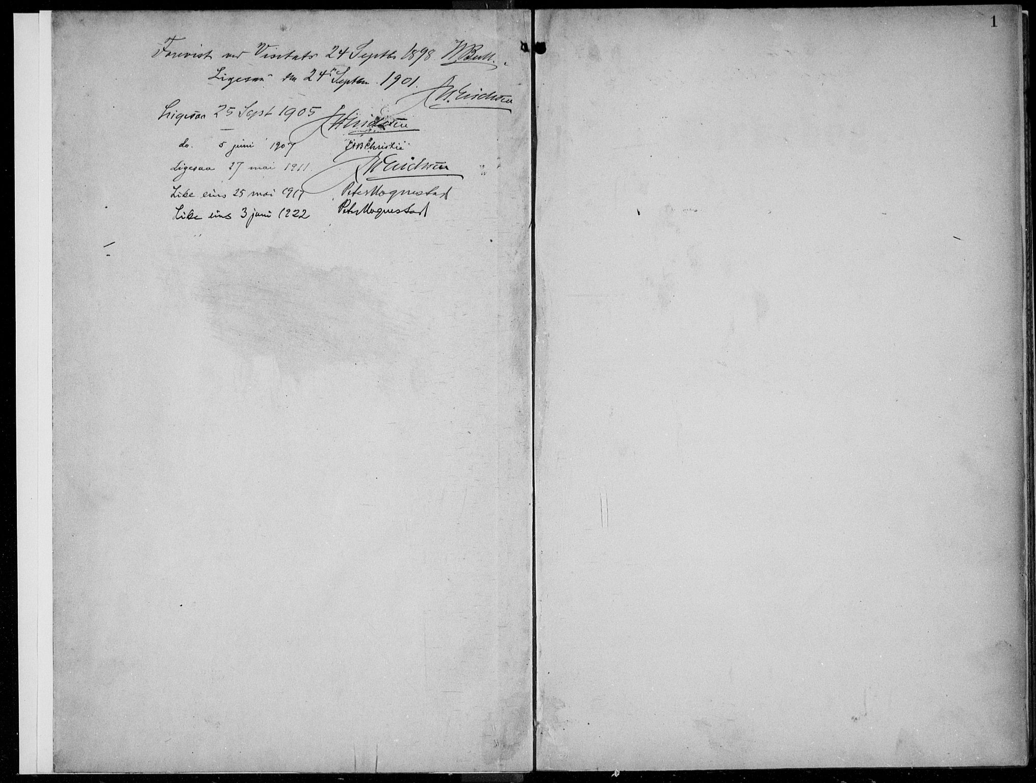 Voss sokneprestembete, SAB/A-79001/H/Haa: Parish register (official) no. F  1, 1898-1926, p. 1