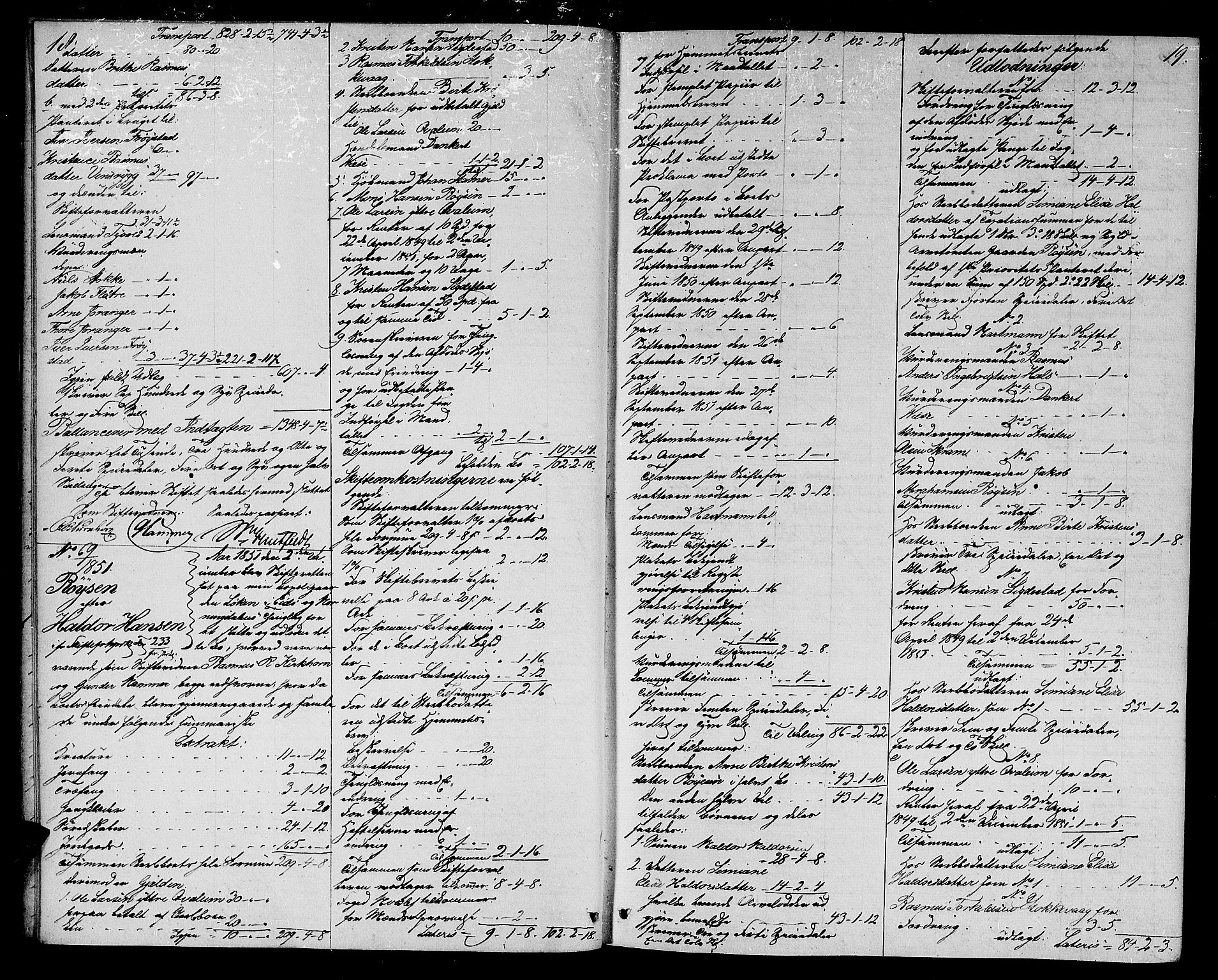 Nordfjord sorenskriveri, AV/SAB-A-2801/1/04/04d/L0001: Skifteutlodningsprotokoll, 1851-1857, p. 18-19