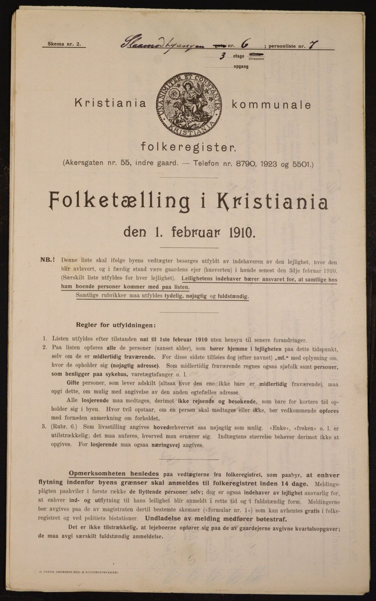 OBA, Municipal Census 1910 for Kristiania, 1910, p. 92449