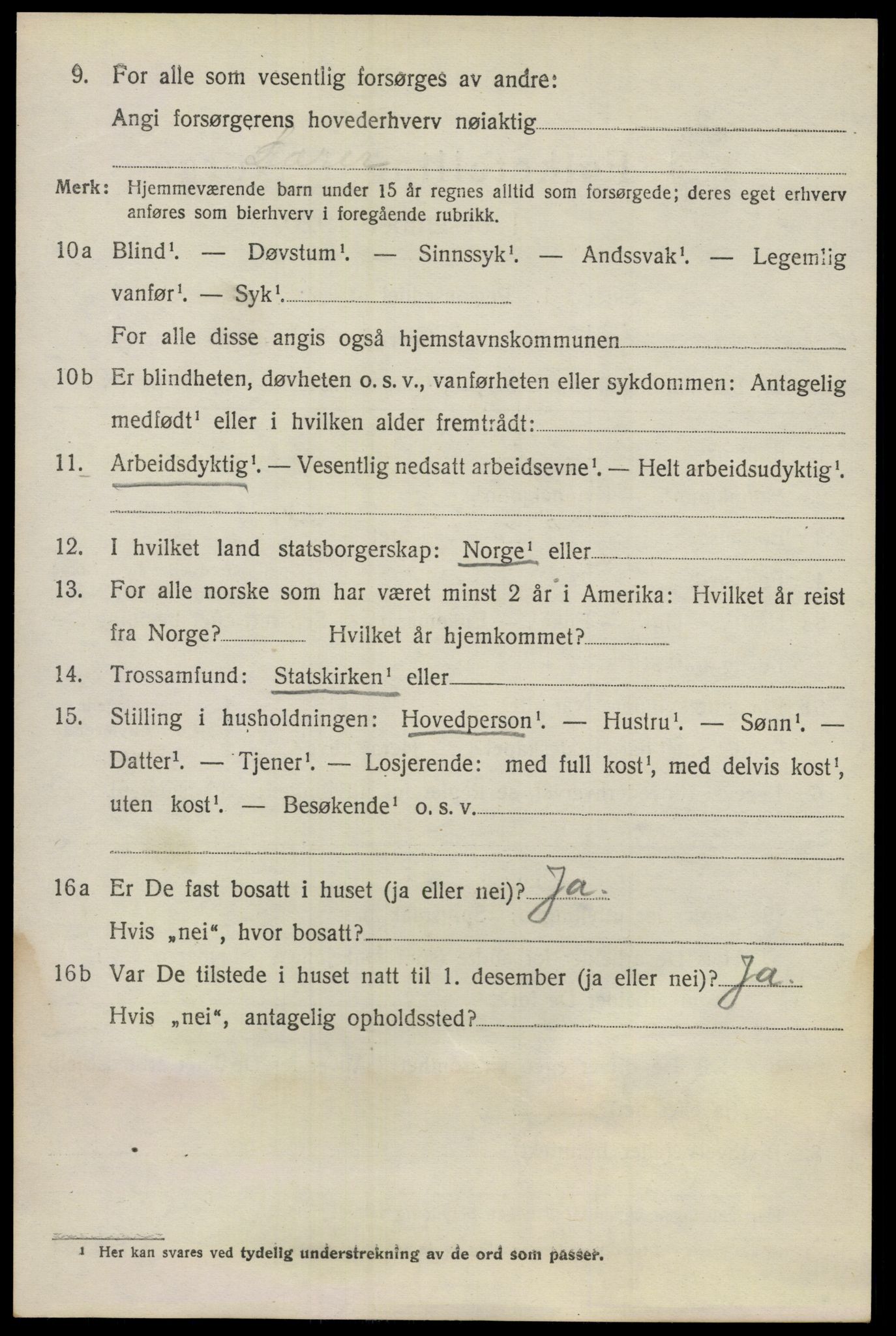 SAO, 1920 census for Nes, 1920, p. 8307