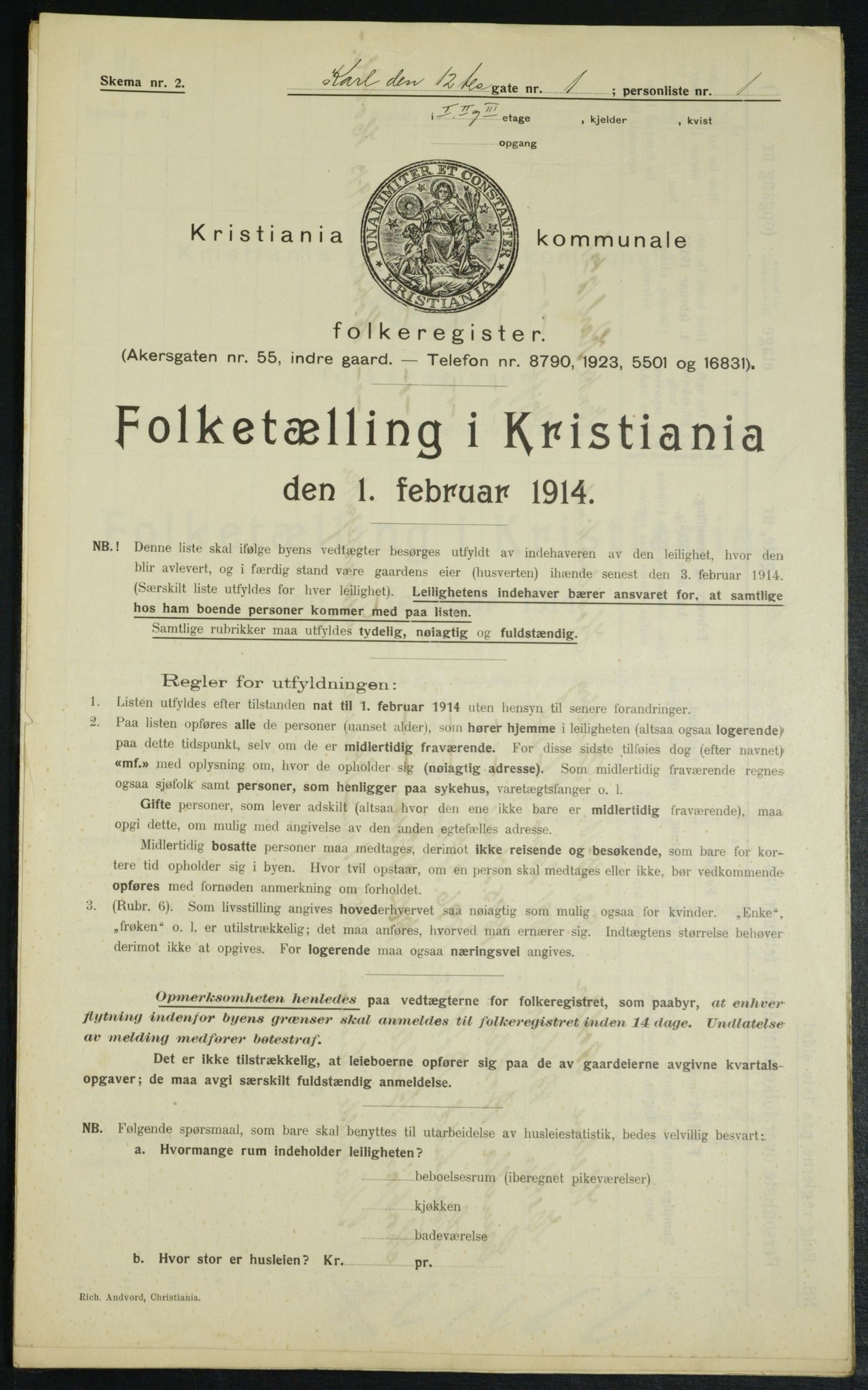 OBA, Municipal Census 1914 for Kristiania, 1914, p. 48245