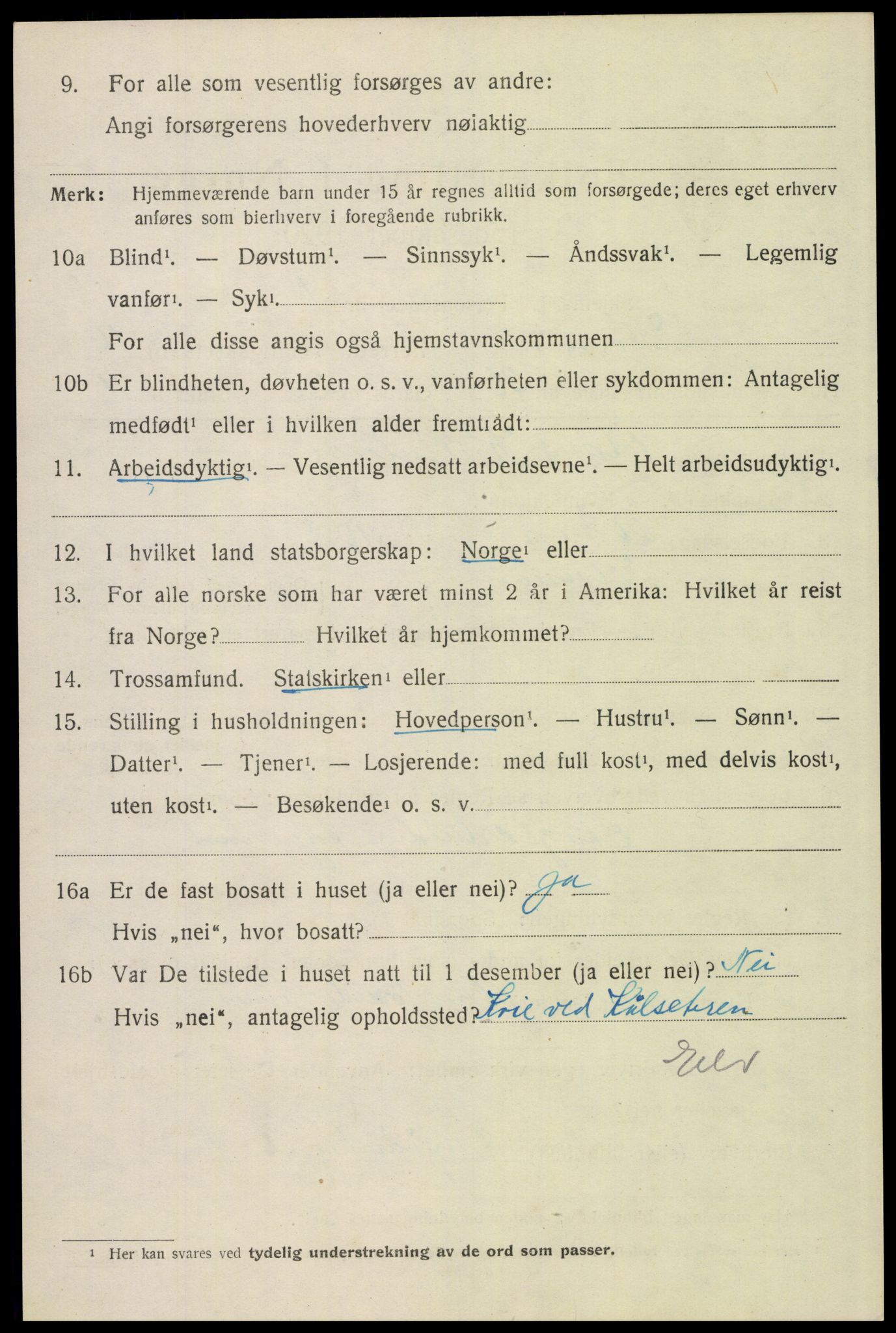 SAH, 1920 census for Elverum, 1920, p. 21189