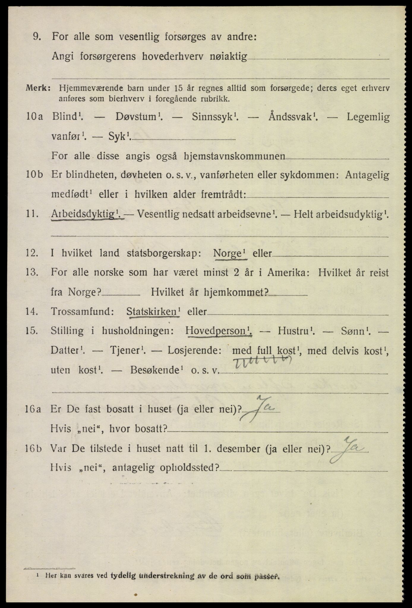 SAH, 1920 census for Trysil, 1920, p. 4548