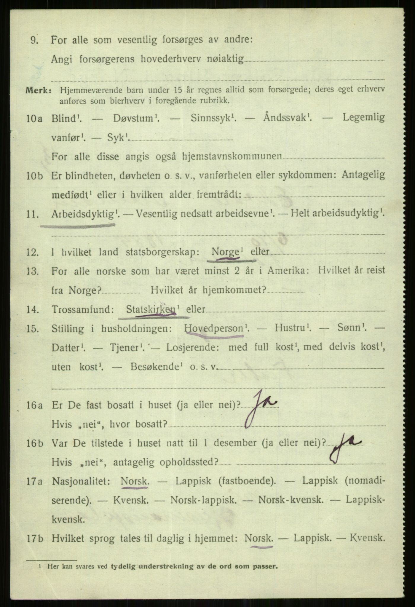 SATØ, 1920 census for Karlsøy, 1920, p. 4457