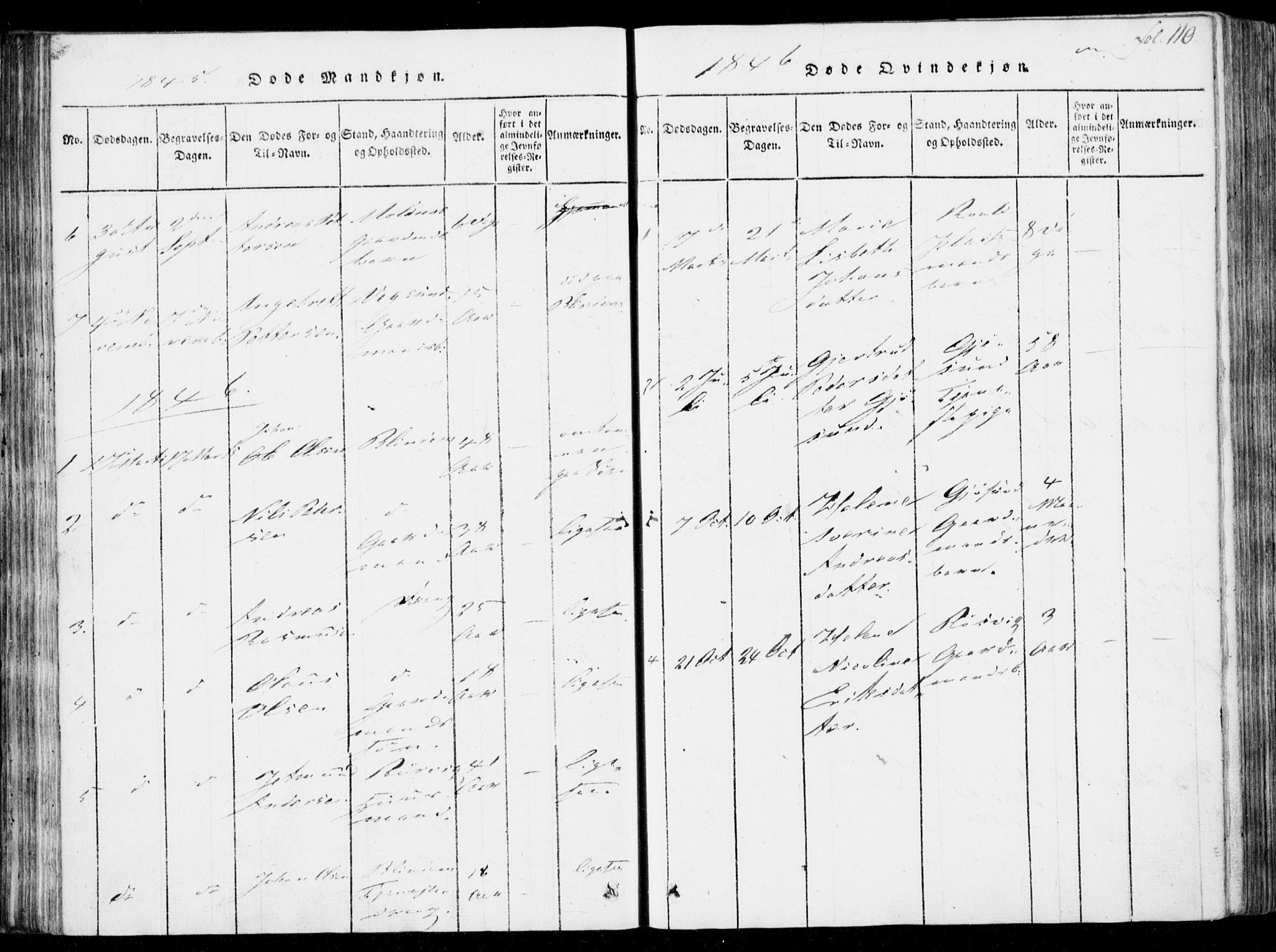 Ministerialprotokoller, klokkerbøker og fødselsregistre - Møre og Romsdal, SAT/A-1454/537/L0517: Parish register (official) no. 537A01, 1818-1862, p. 110