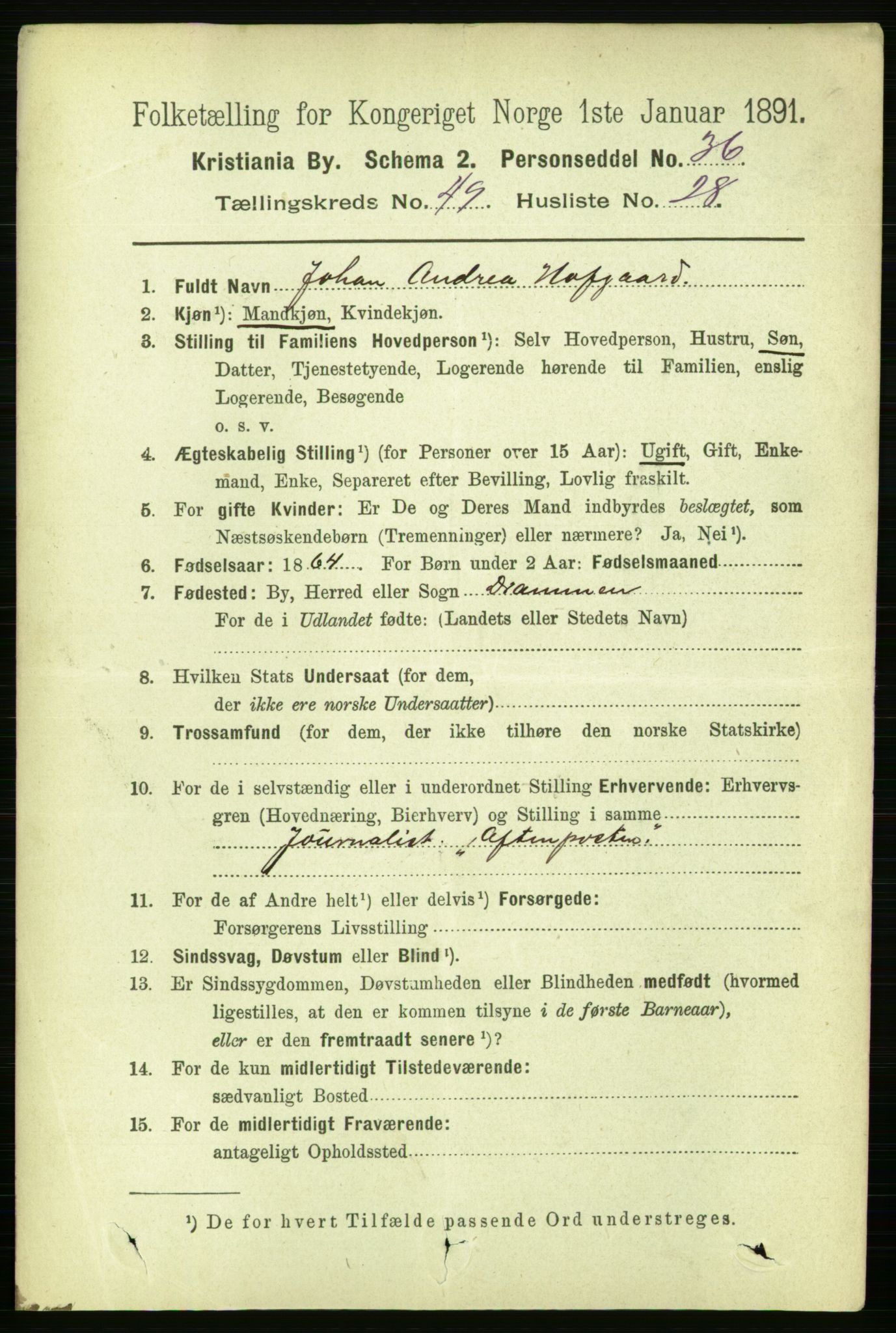 RA, 1891 census for 0301 Kristiania, 1891, p. 28950