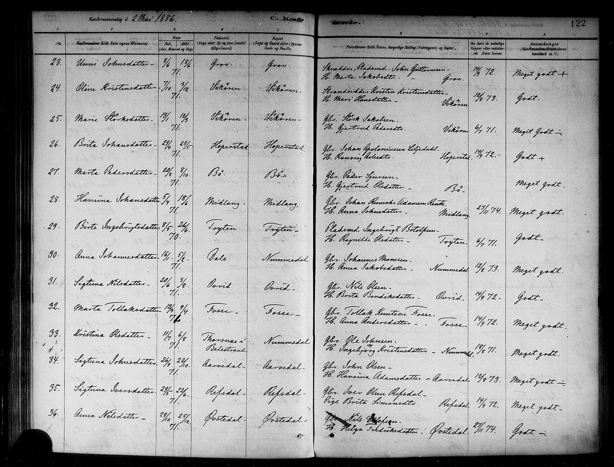 Vik sokneprestembete, SAB/A-81501: Parish register (official) no. B 1, 1878-1890, p. 122