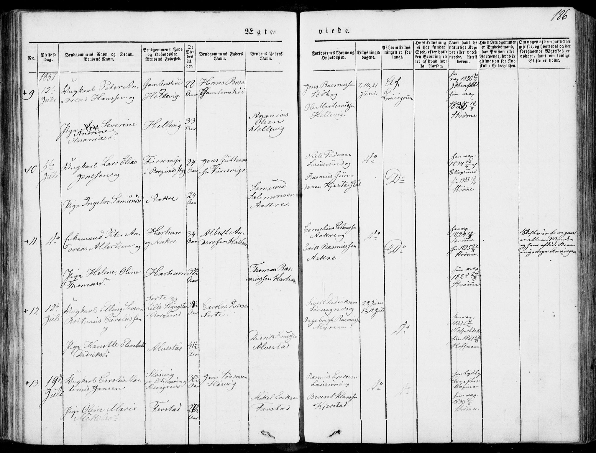 Ministerialprotokoller, klokkerbøker og fødselsregistre - Møre og Romsdal, AV/SAT-A-1454/536/L0497: Parish register (official) no. 536A06, 1845-1865, p. 186