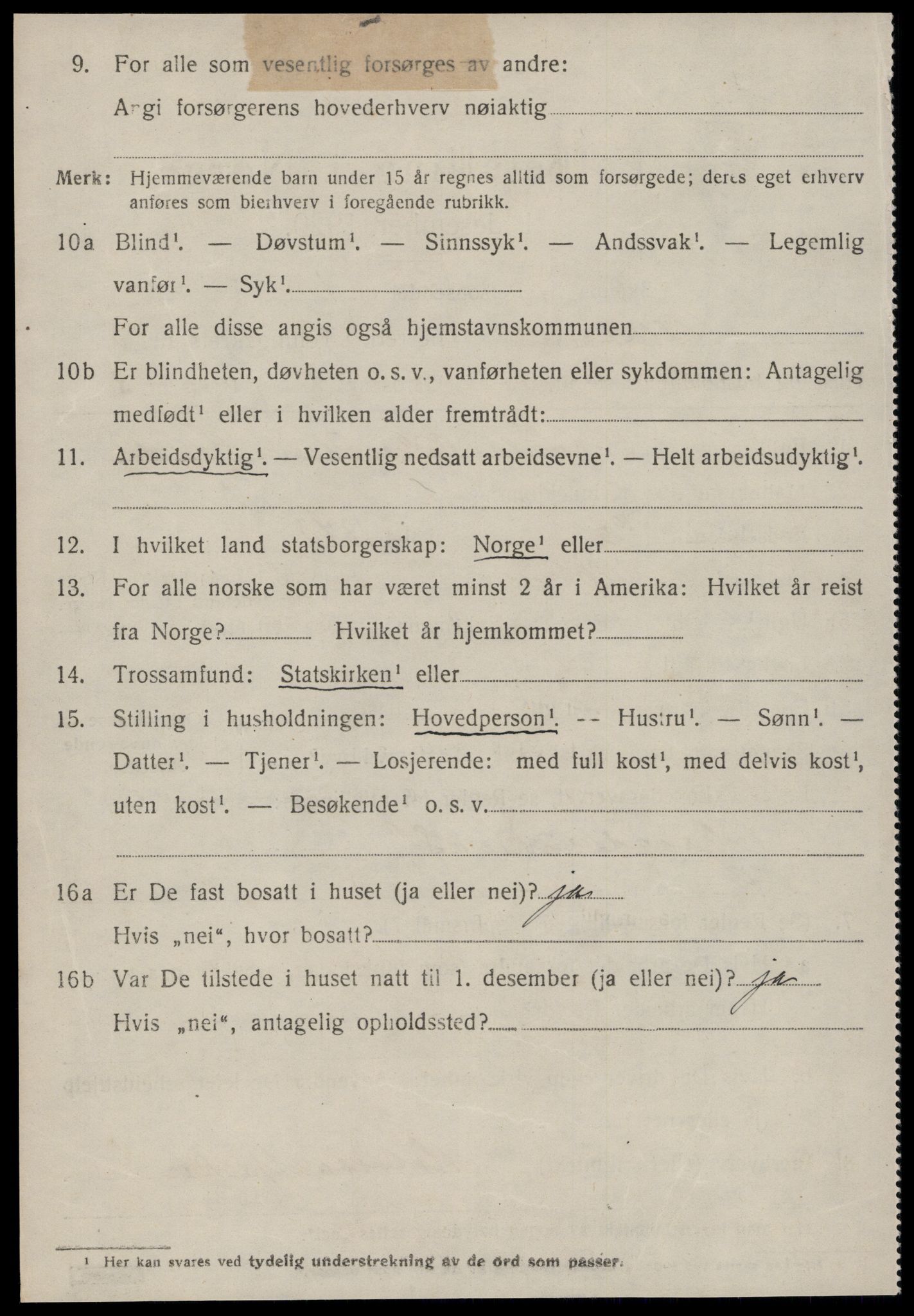 SAT, 1920 census for Ulstein, 1920, p. 3117