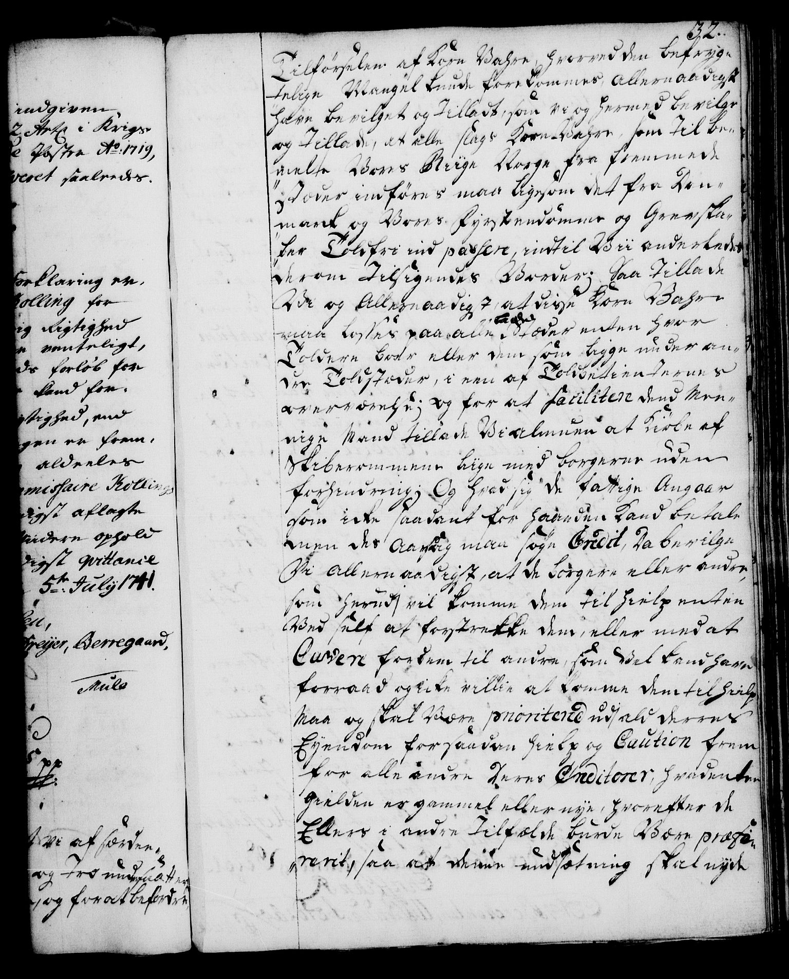 Rentekammeret, Kammerkanselliet, RA/EA-3111/G/Gg/Gga/L0005: Norsk ekspedisjonsprotokoll med register (merket RK 53.5), 1741-1749, p. 32