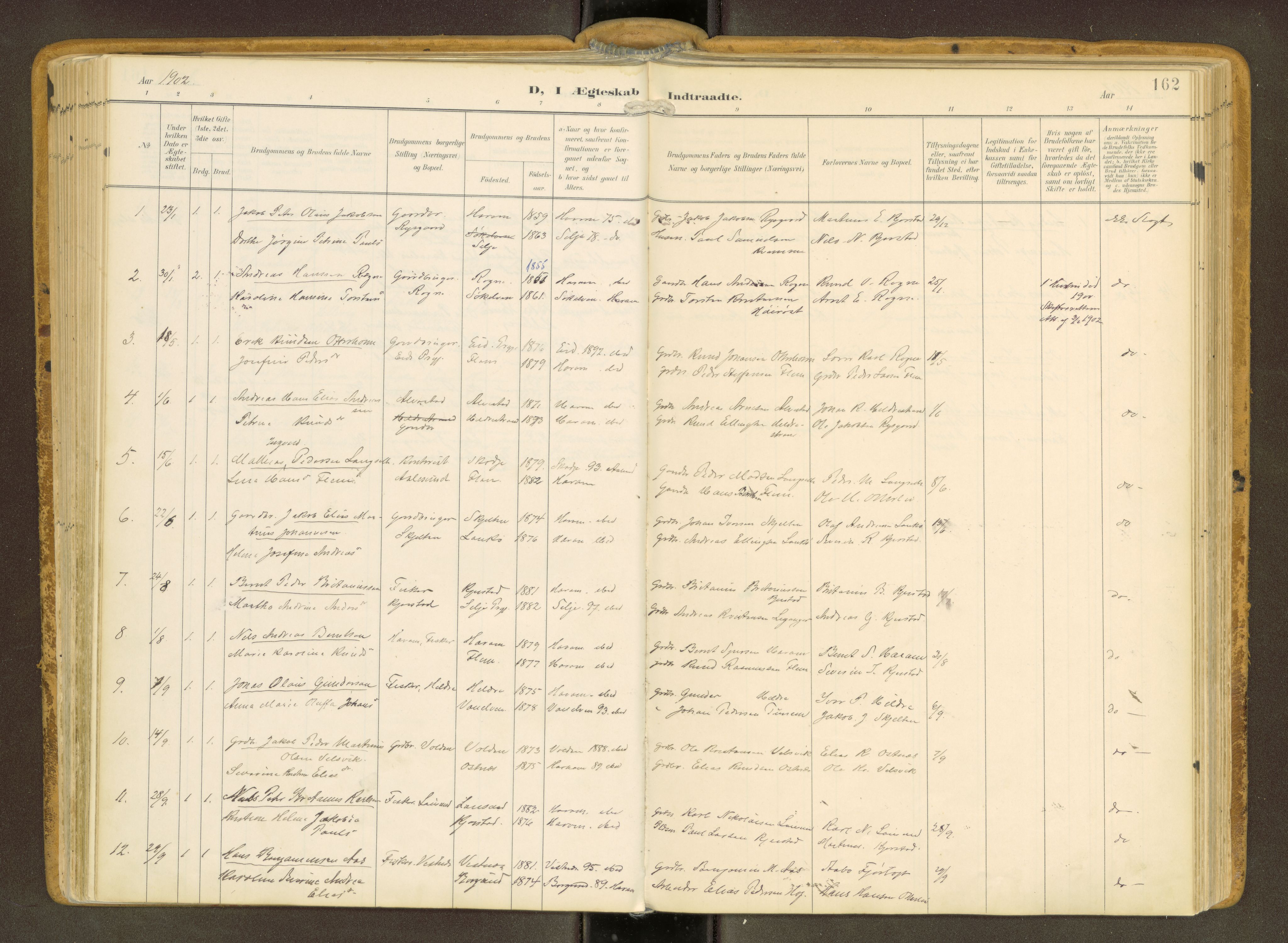Ministerialprotokoller, klokkerbøker og fødselsregistre - Møre og Romsdal, SAT/A-1454/536/L0517: Parish register (official) no. 536A--, 1897-1917, p. 162