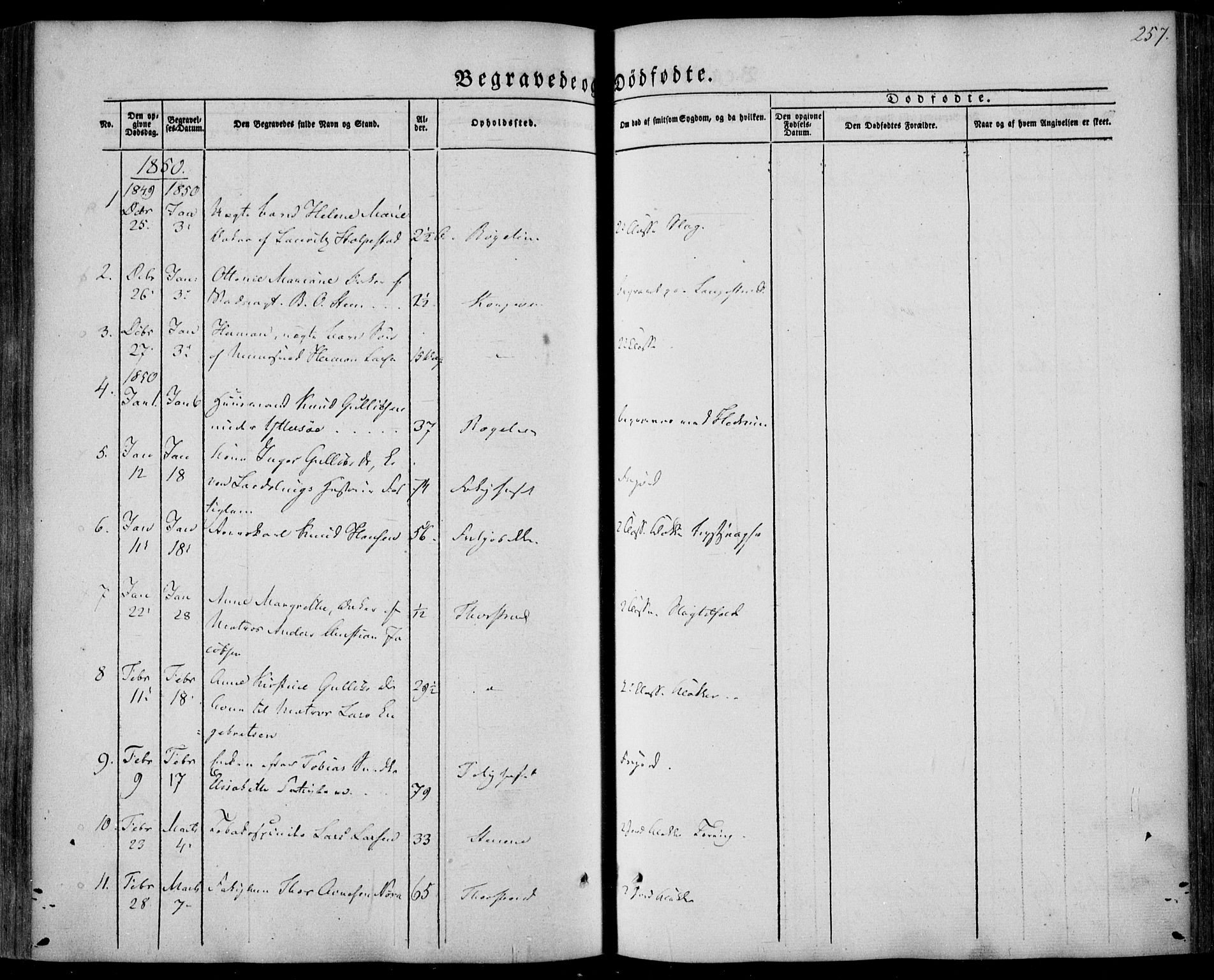 Larvik kirkebøker, SAKO/A-352/F/Fa/L0003: Parish register (official) no. I 3, 1848-1856, p. 257
