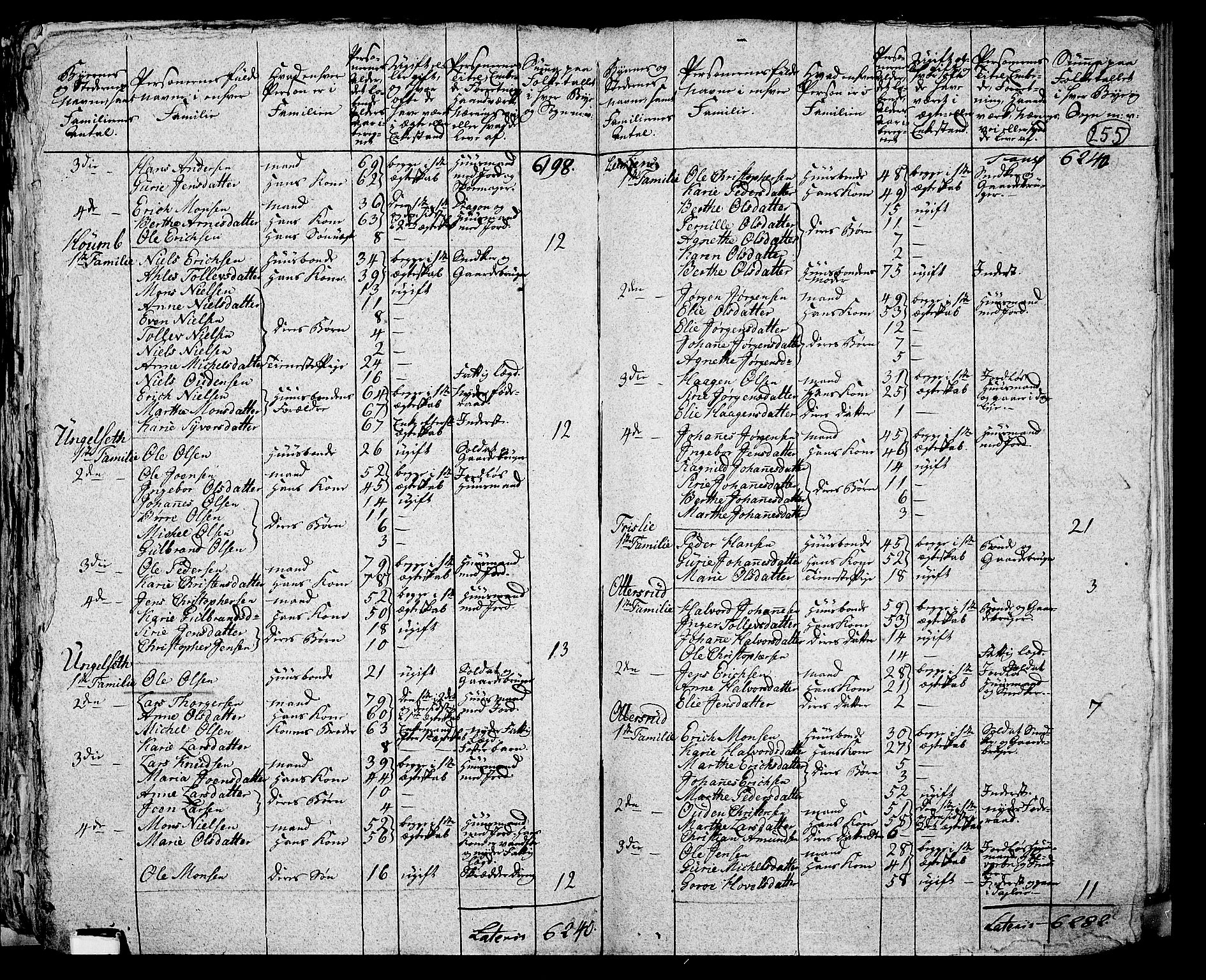 RA, 1801 census for 0412P Ringsaker, 1801, p. 254b-255a