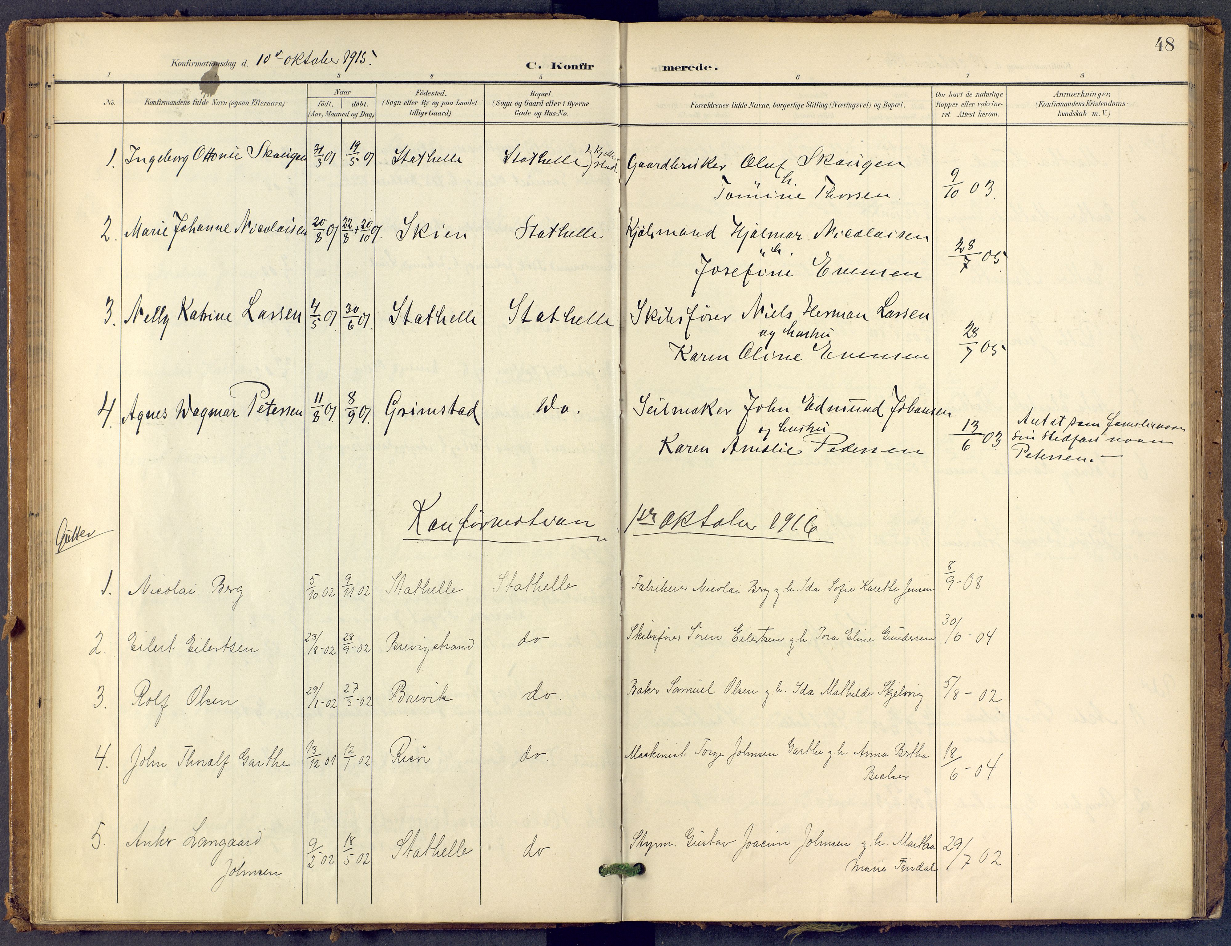 Bamble kirkebøker, SAKO/A-253/F/Fb/L0002: Parish register (official) no. II 2, 1900-1921, p. 48