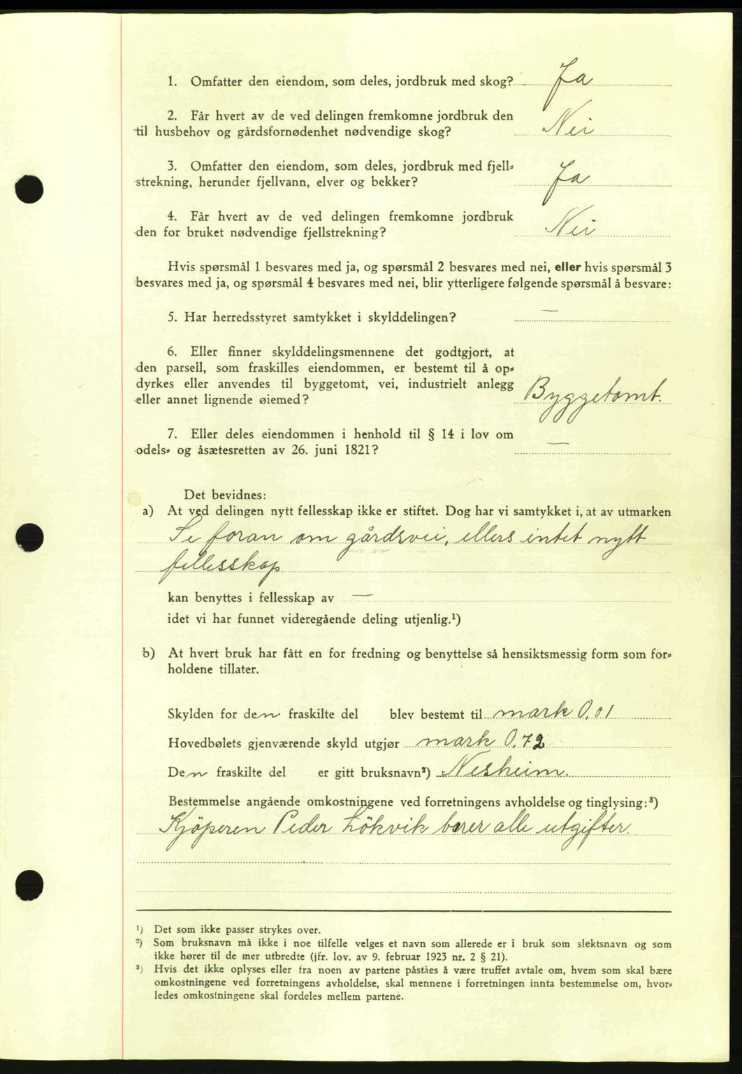 Nordmøre sorenskriveri, AV/SAT-A-4132/1/2/2Ca: Mortgage book no. A95, 1943-1943, Diary no: : 1831/1943