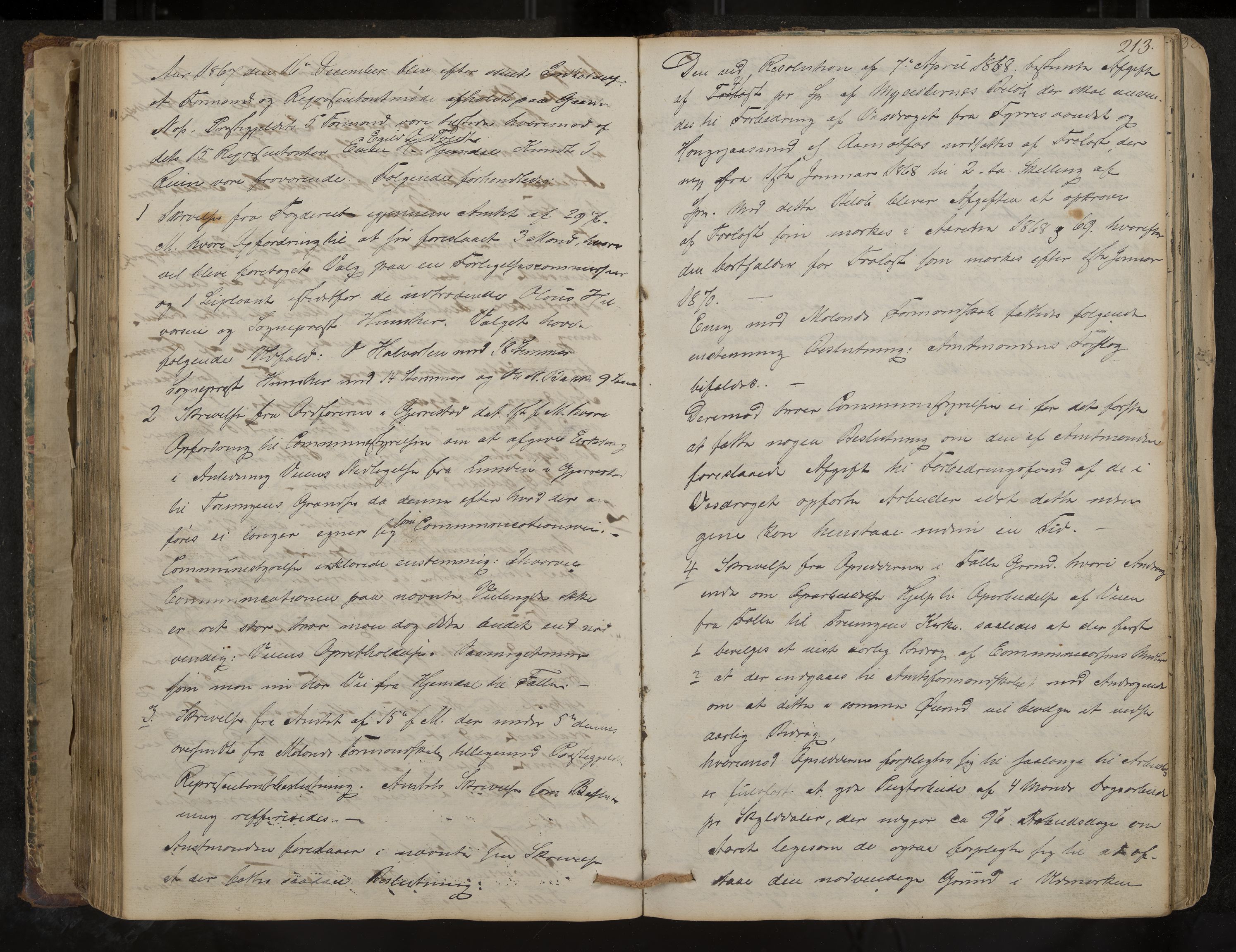 Nissedal formannskap og sentraladministrasjon, IKAK/0830021-1/A/L0001: Møtebok, 1838-1870, p. 213