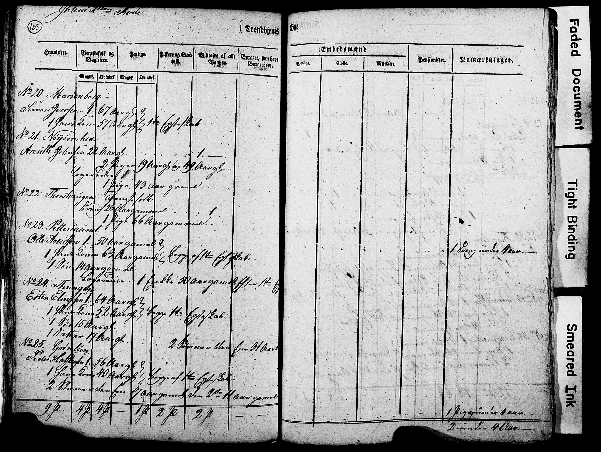 RA, Census 1815 for Trondheim, 1815, p. 303