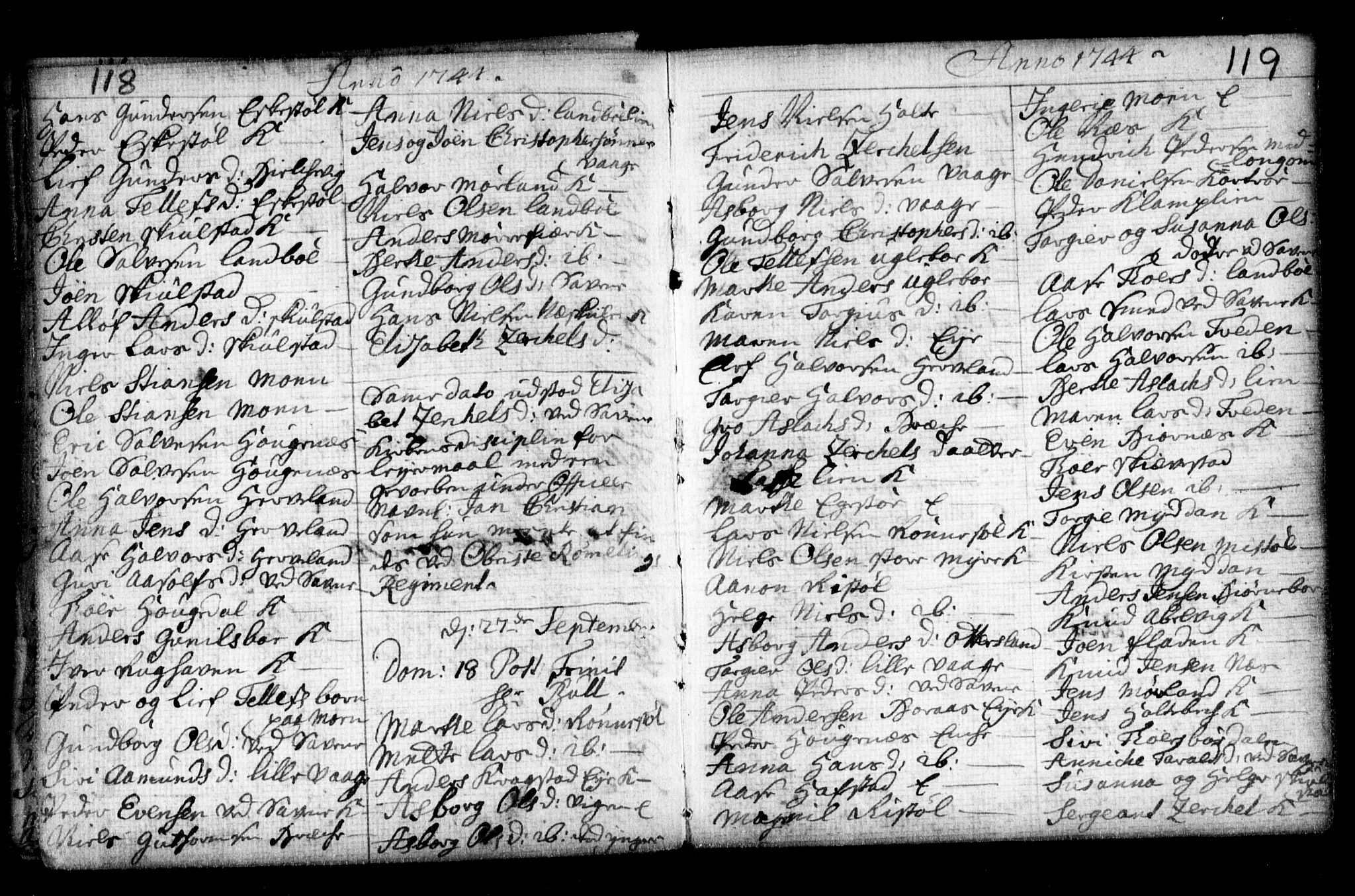 Holt sokneprestkontor, SAK/1111-0021/F/Fa/L0002: Parish register (official) no. A 2, 1739-1753, p. 118-119