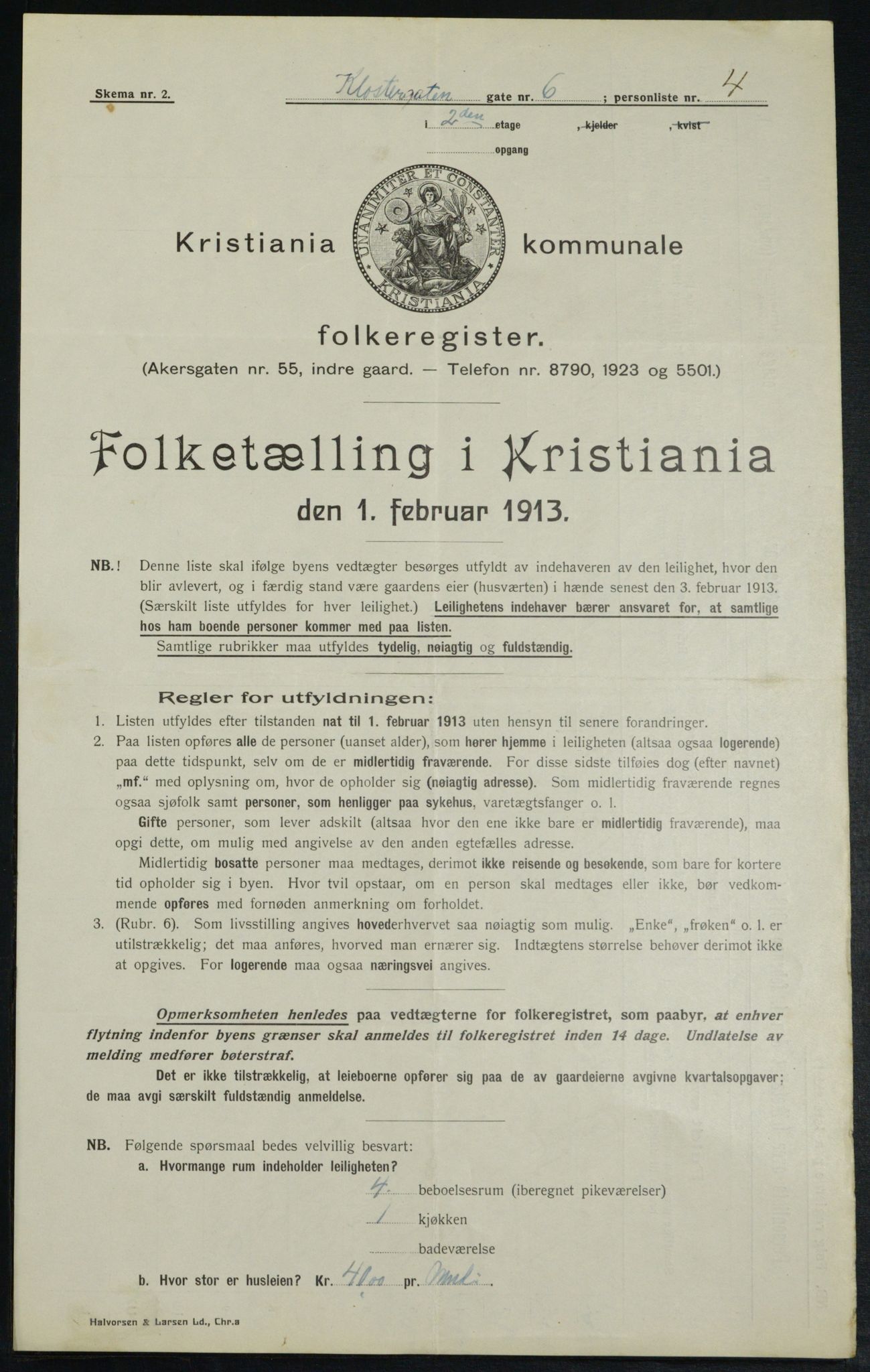 OBA, Municipal Census 1913 for Kristiania, 1913, p. 51875