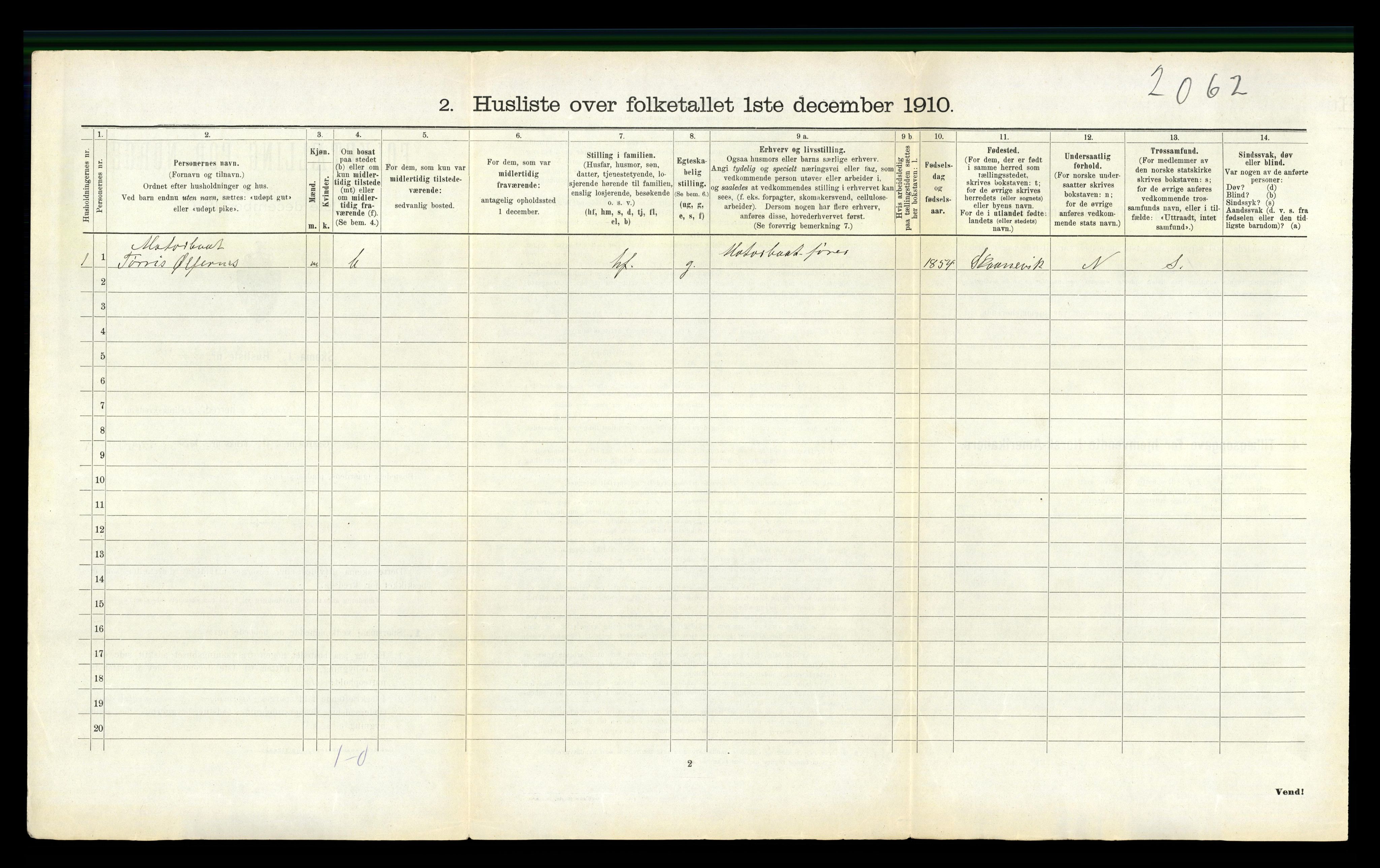 RA, 1910 census for Fjelberg, 1910, p. 1216