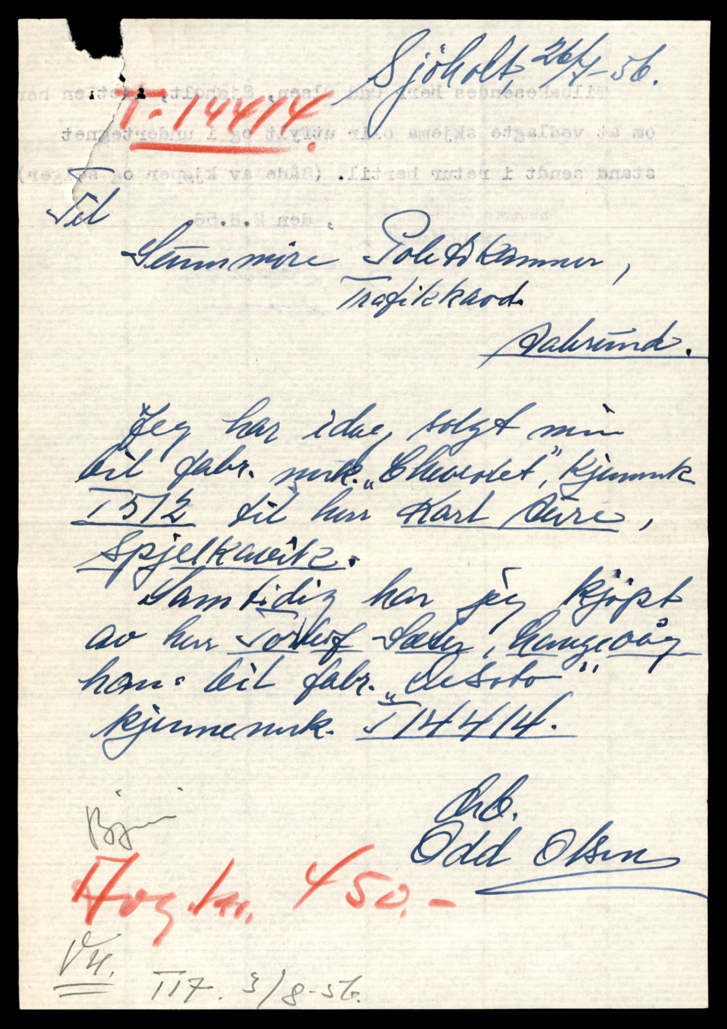 Møre og Romsdal vegkontor - Ålesund trafikkstasjon, AV/SAT-A-4099/F/Fe/L0045: Registreringskort for kjøretøy T 14320 - T 14444, 1927-1998, p. 2415