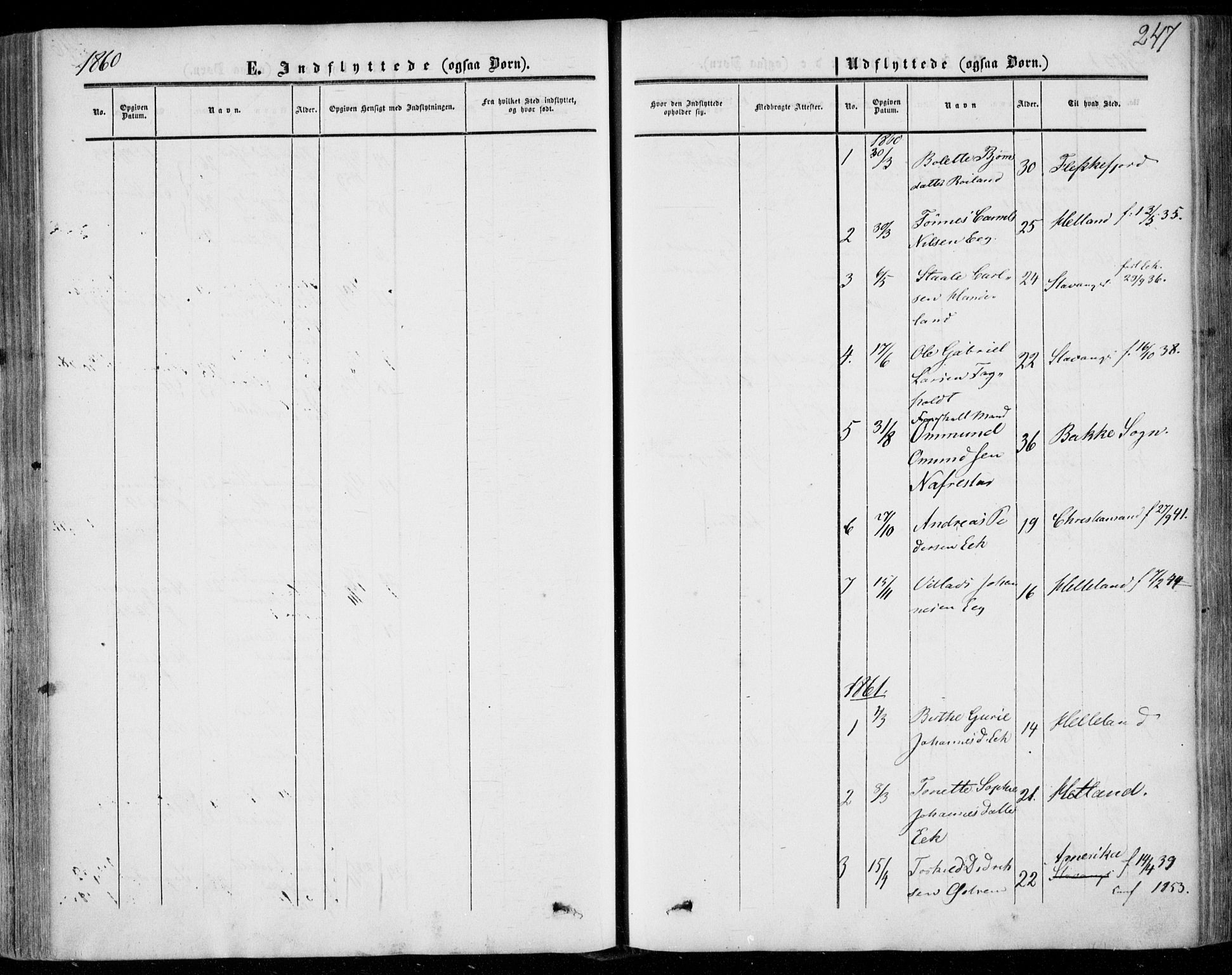 Lund sokneprestkontor, AV/SAST-A-101809/S06/L0009: Parish register (official) no. A 8, 1853-1877, p. 247