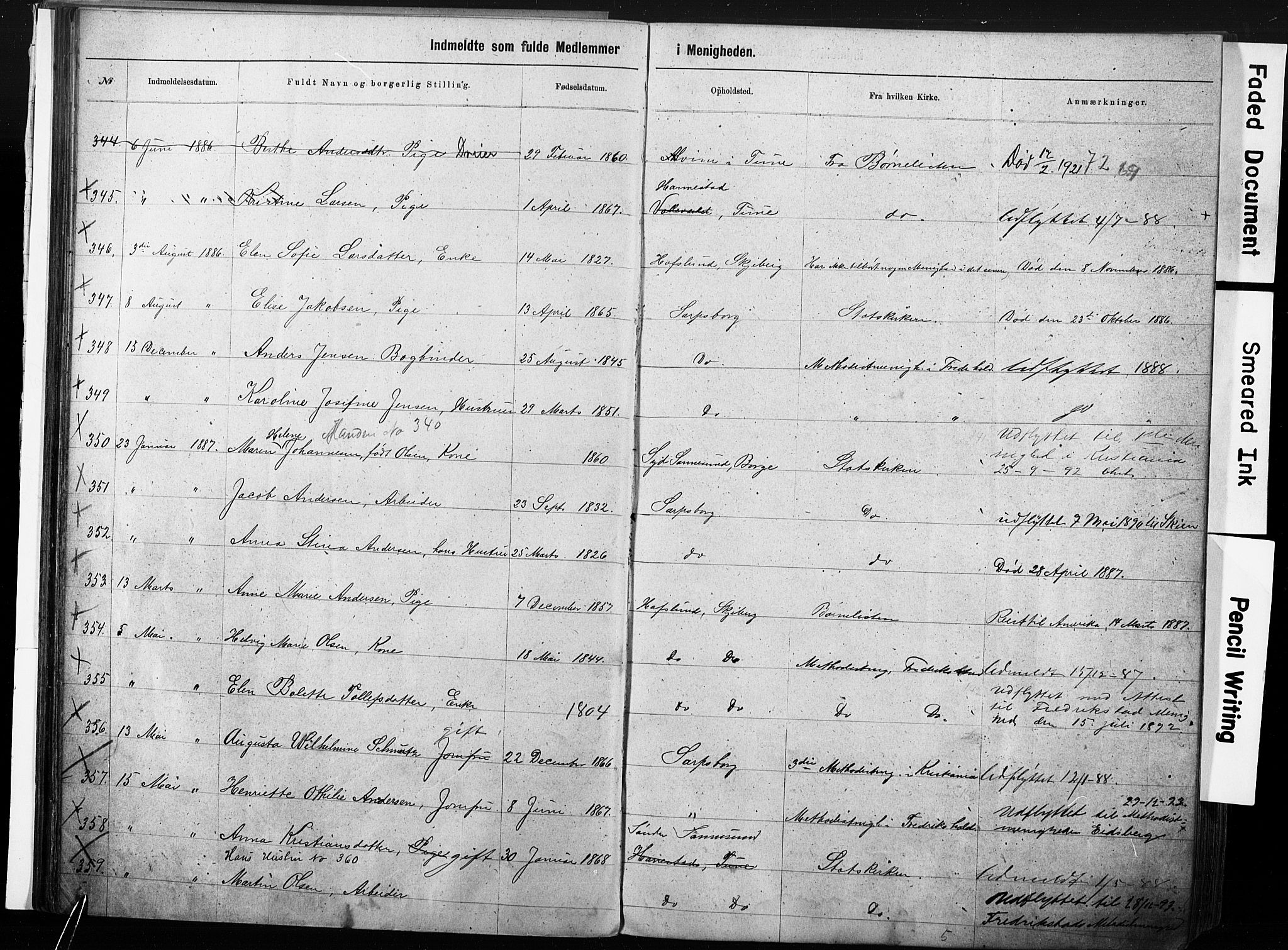 Sarpsborg metodistkirke, AV/SAO-PAO-0233/A/L0003: Dissenter register no. 3, 1856-1893