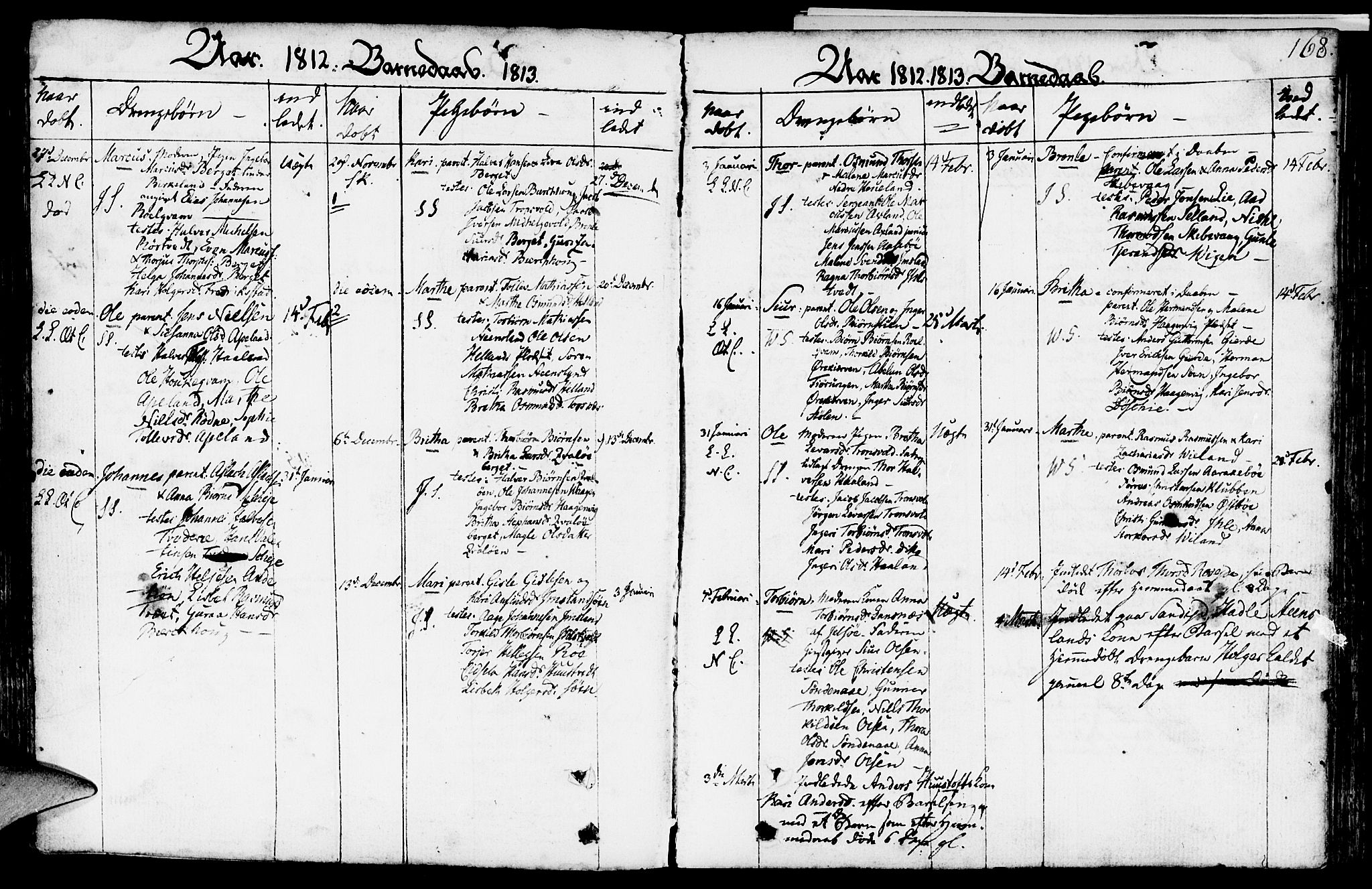 Vikedal sokneprestkontor, SAST/A-101840/01/IV: Parish register (official) no. A 2, 1779-1817, p. 168