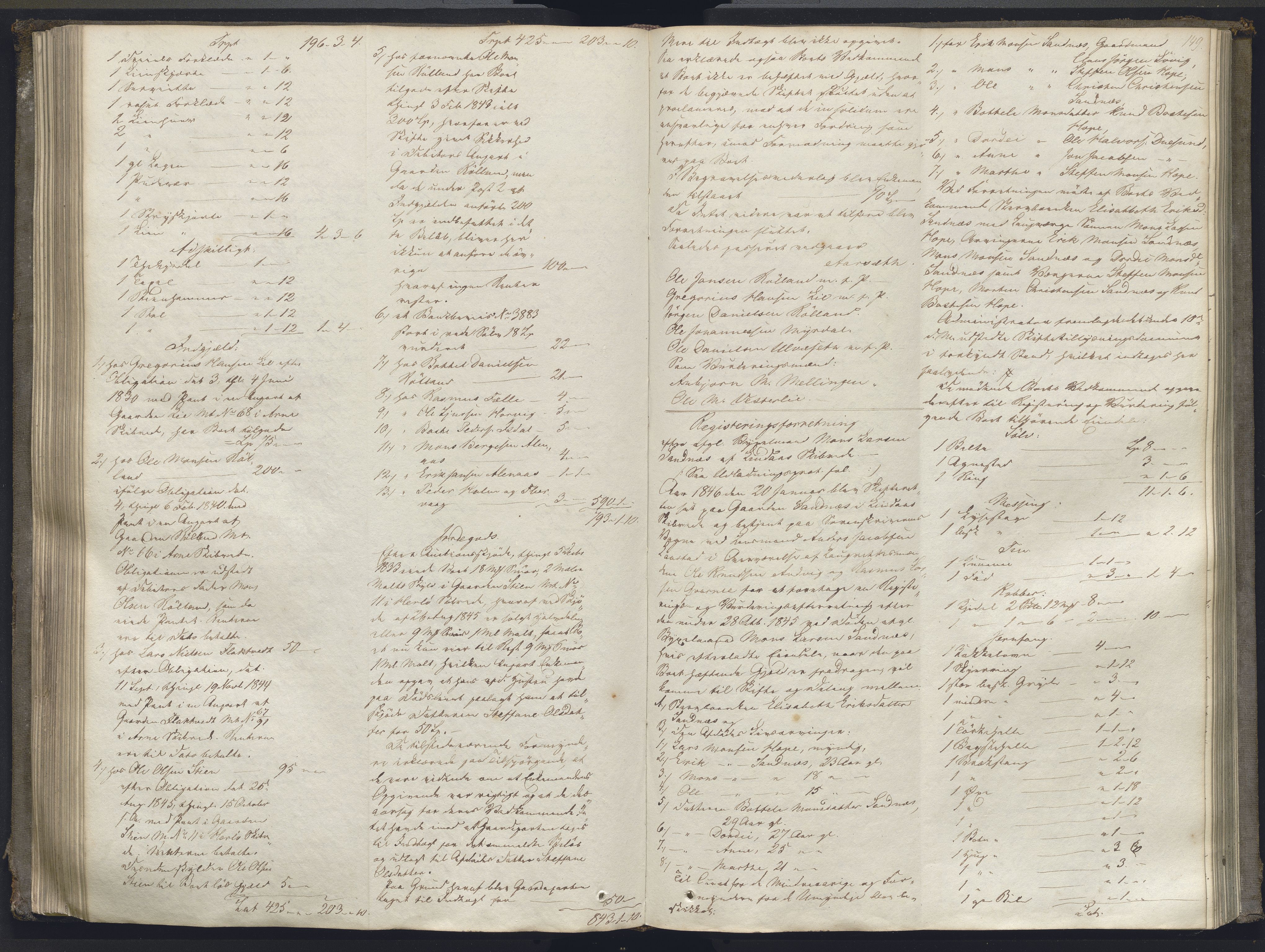 Nordhordland sorenskrivar, AV/SAB-A-2901/1/H/Hb/L0002: Registreringsprotokollar, 1845-1846, p. 149