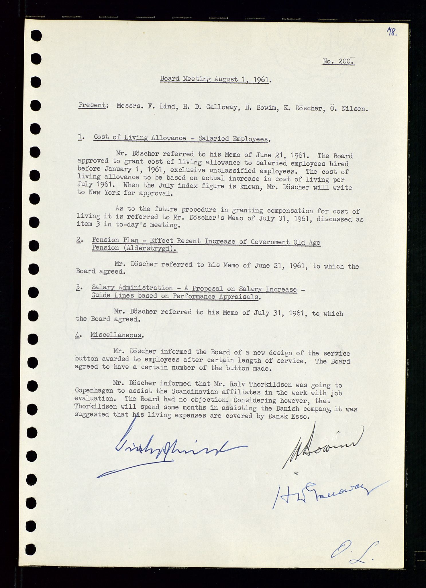 Pa 0982 - Esso Norge A/S, SAST/A-100448/A/Aa/L0001/0002: Den administrerende direksjon Board minutes (styrereferater) / Den administrerende direksjon Board minutes (styrereferater), 1960-1961, p. 127