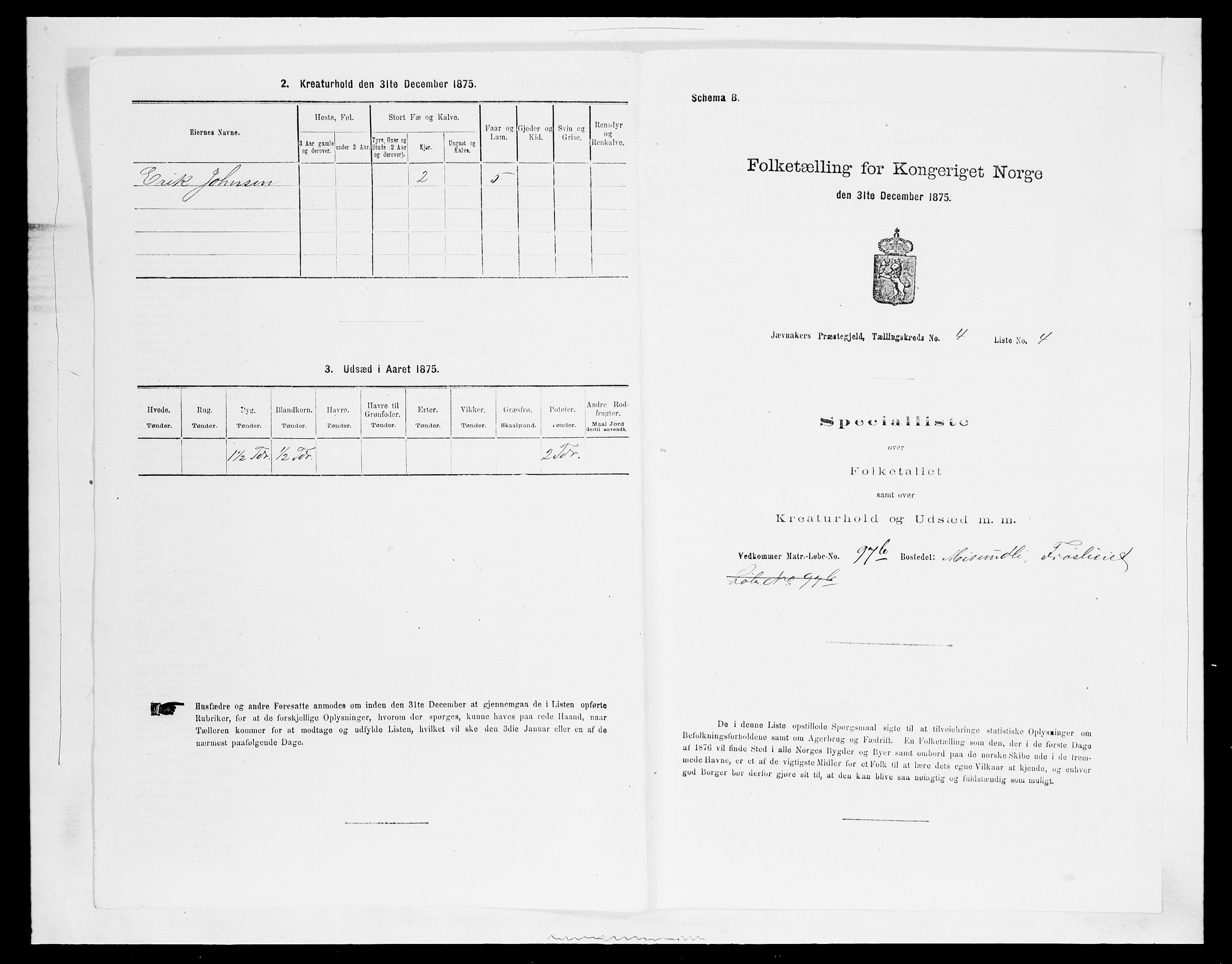 SAH, 1875 census for 0532P Jevnaker, 1875, p. 617